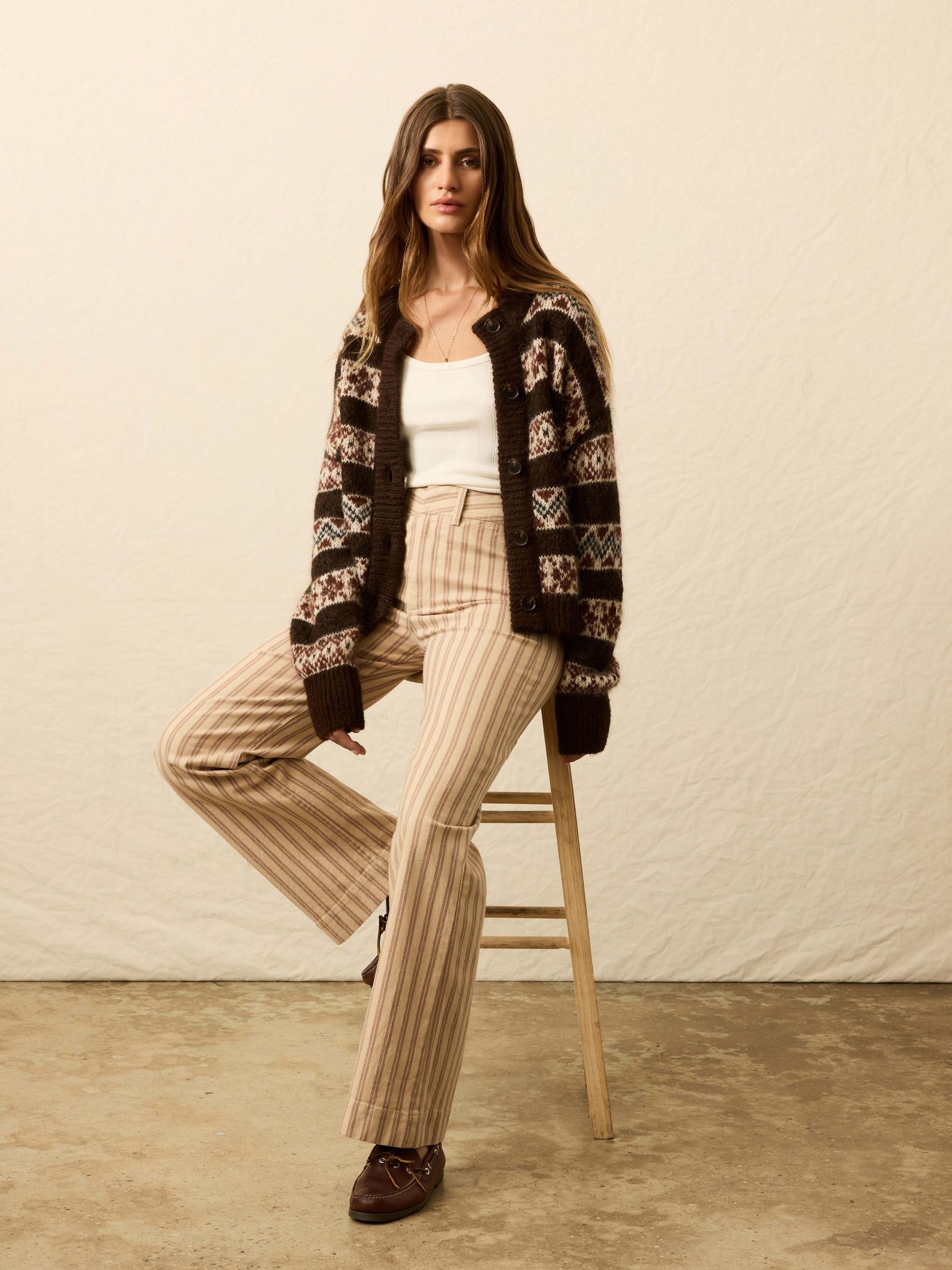 Twill Tide Slim Straight Pant - Pebble Shore Stripe - Image 5