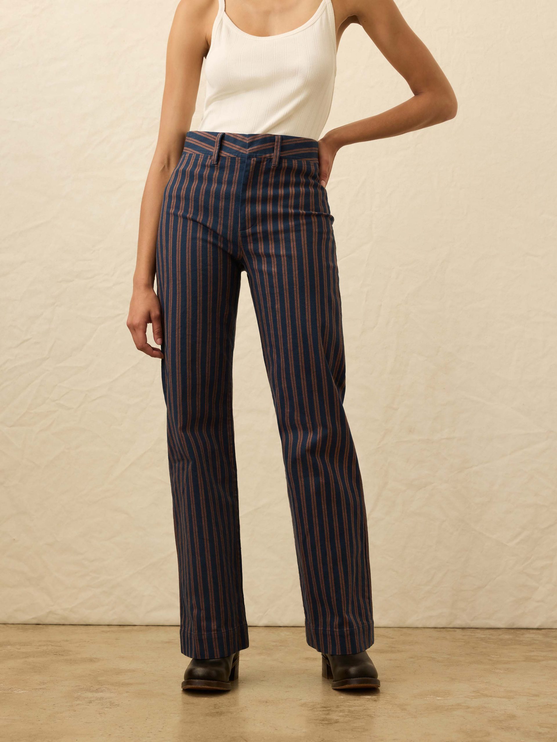 Twill Tide Slim Straight Pant - Midnight Shore Stripe - Image 3
