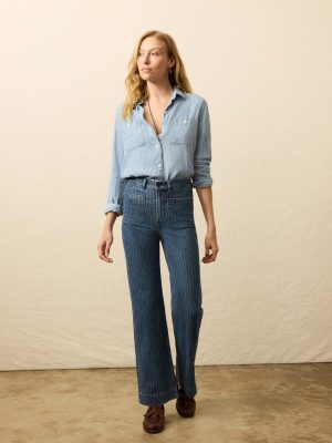 Sunwashed Denim Patch Pocket Pant - Dusk Stripe Wash