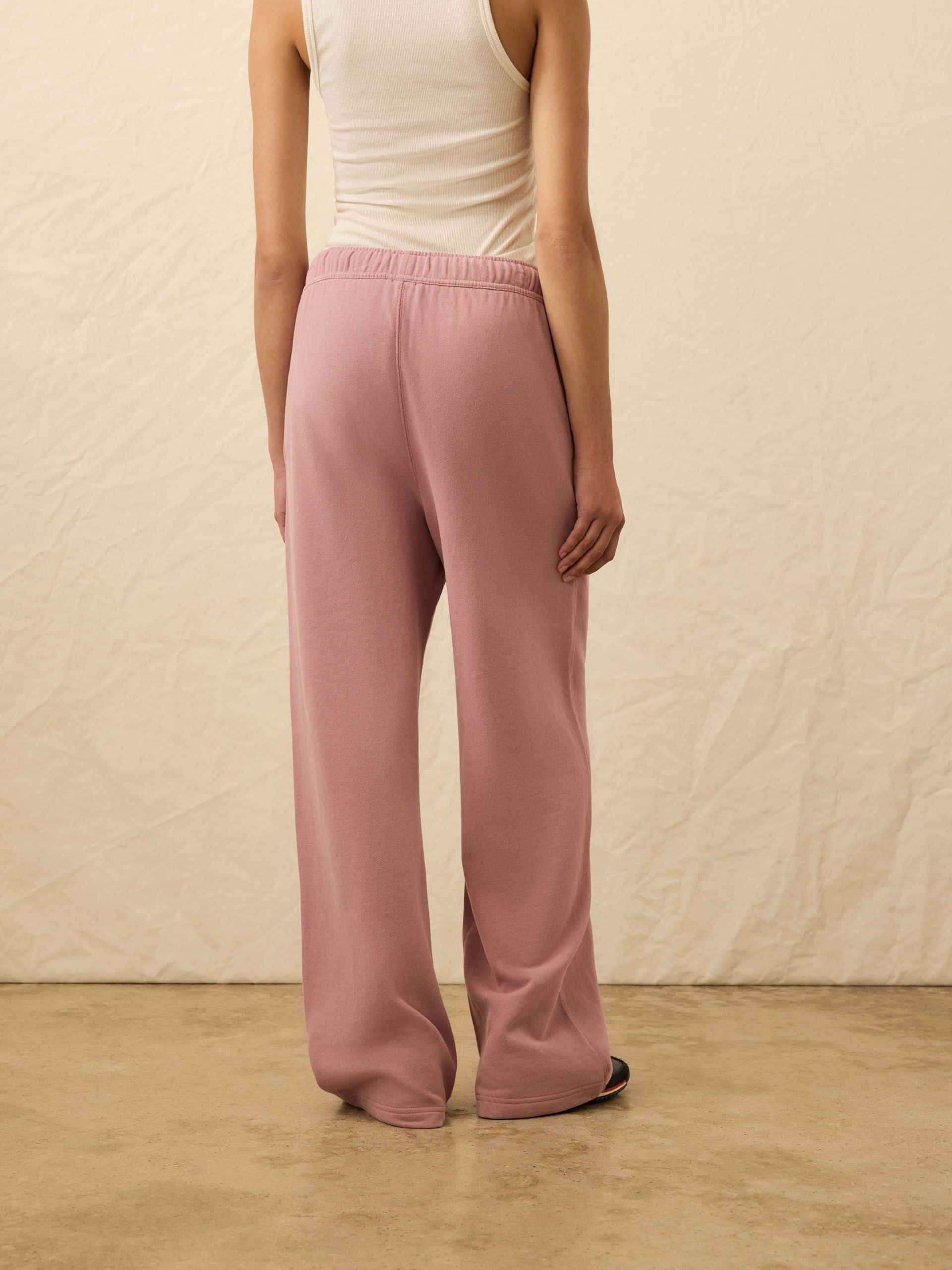 High Standard Fleece Wide Leg Sweatpant - Nostalgia Rose - Image 4