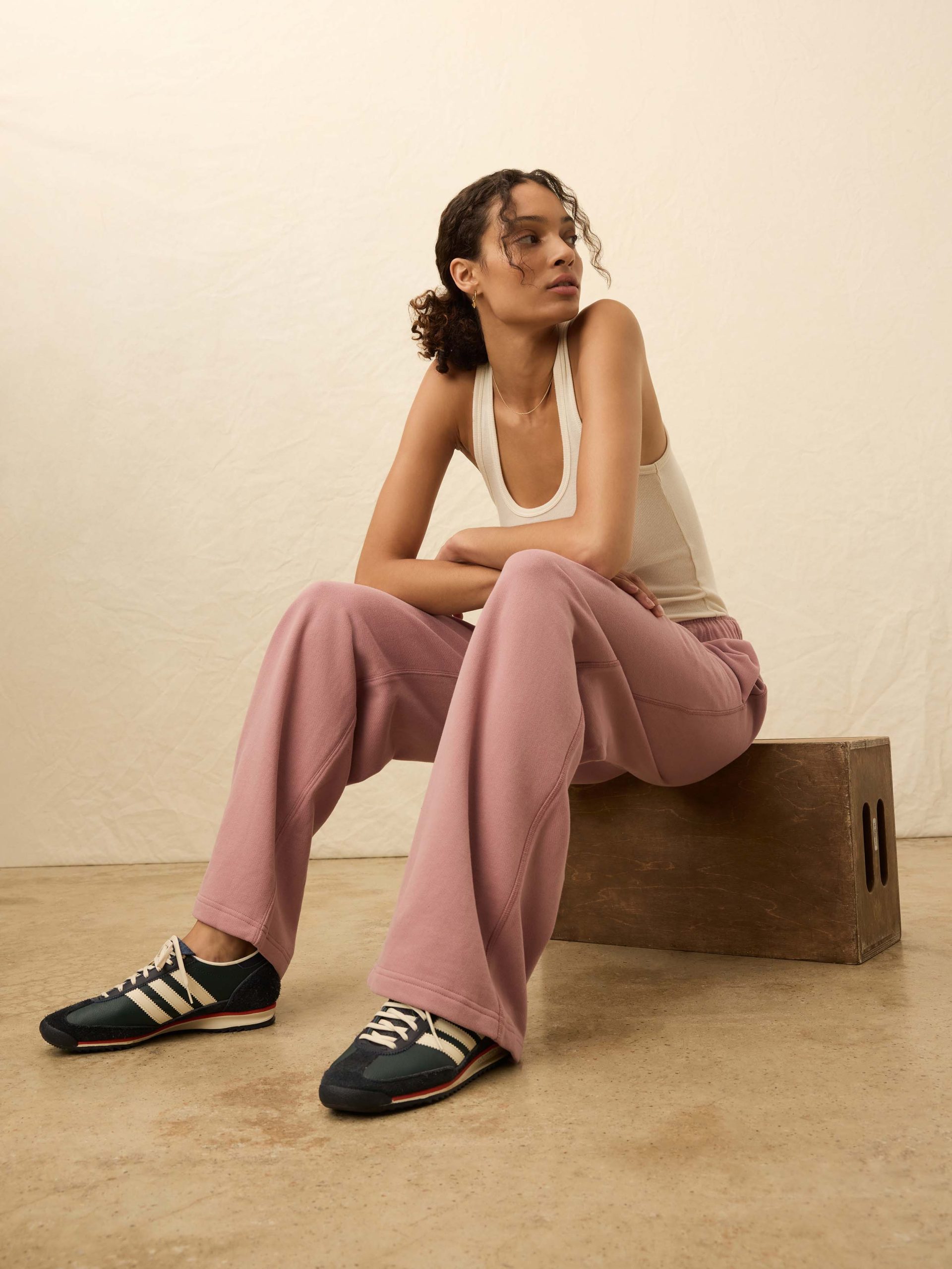High Standard Fleece Wide Leg Sweatpant - Nostalgia Rose - Image 5