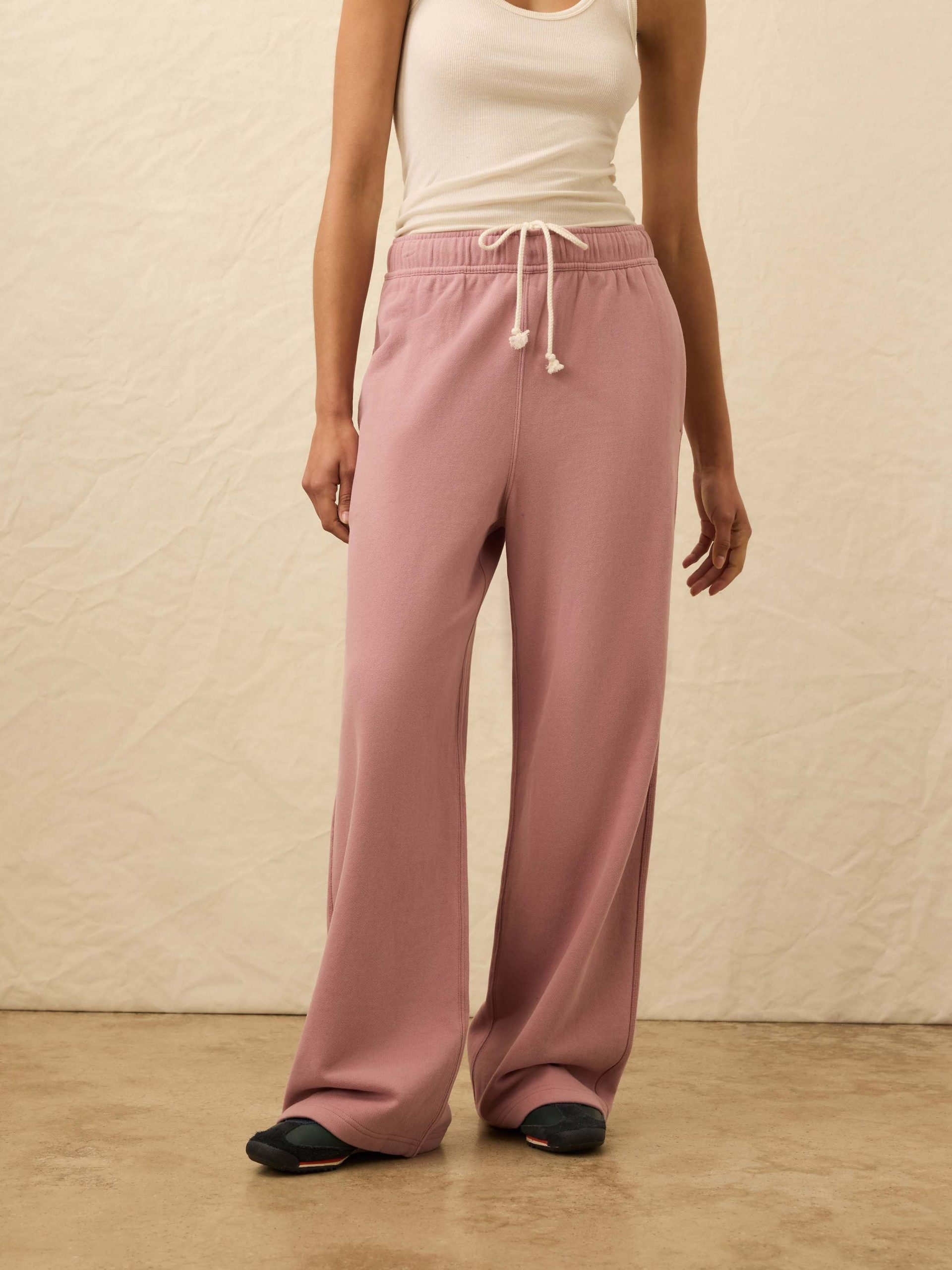 High Standard Fleece Wide Leg Sweatpant - Nostalgia Rose - Image 3