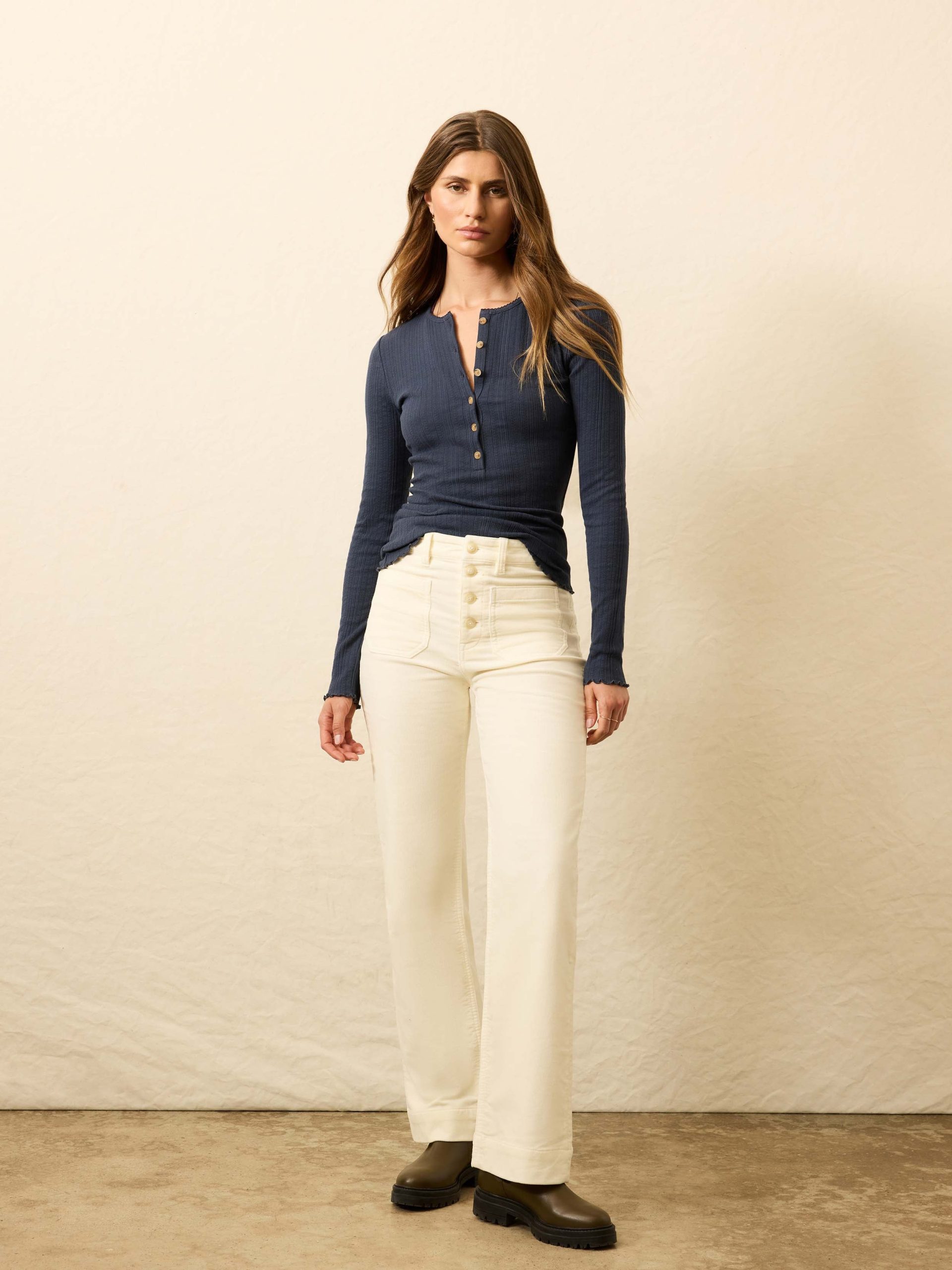 Paradise Pointelle Henley - Blue Nights - Image 4