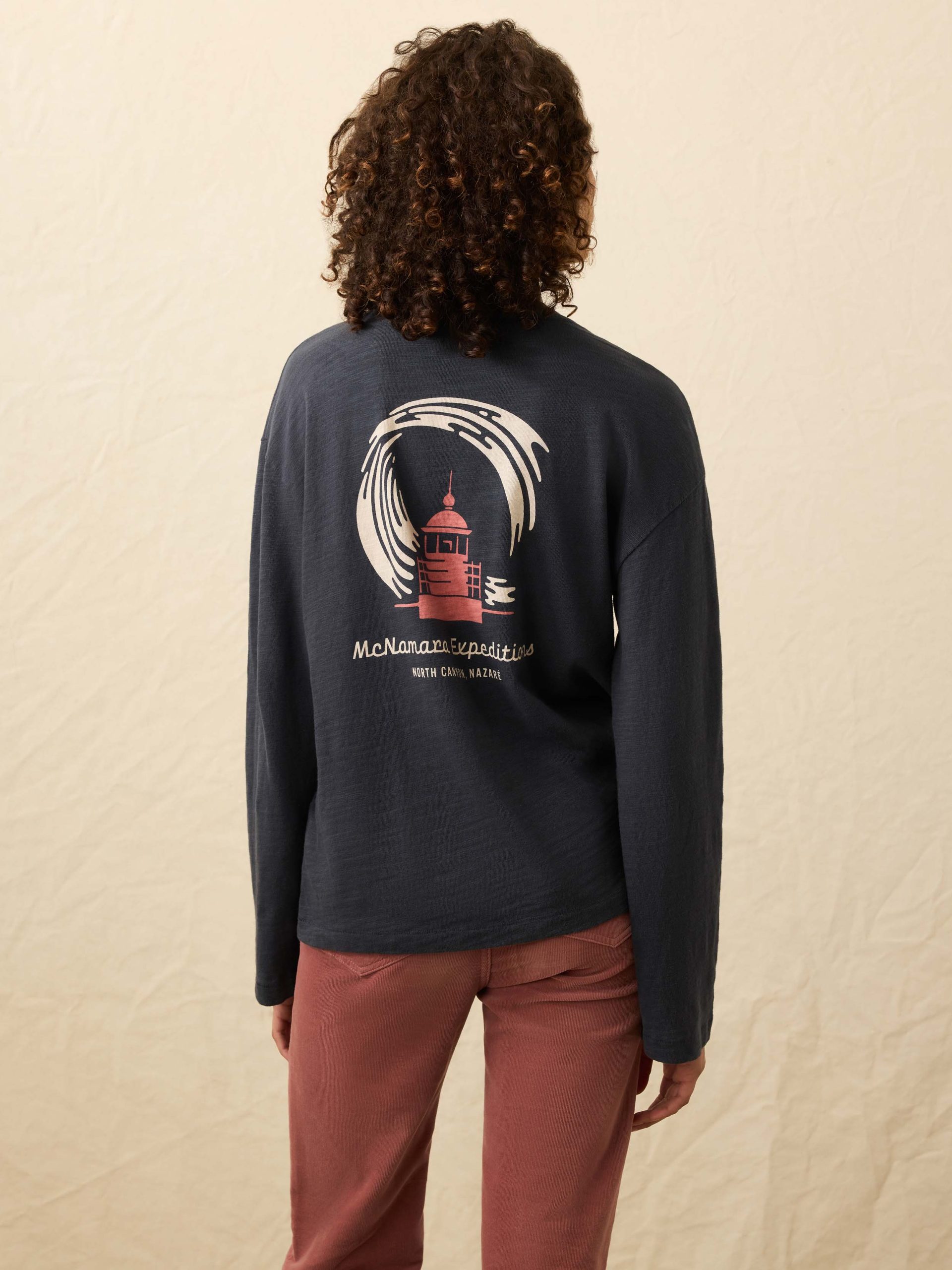 Sunwashed Slub Long-Sleeve Relaxed Tee - Blue Nights - Image 5
