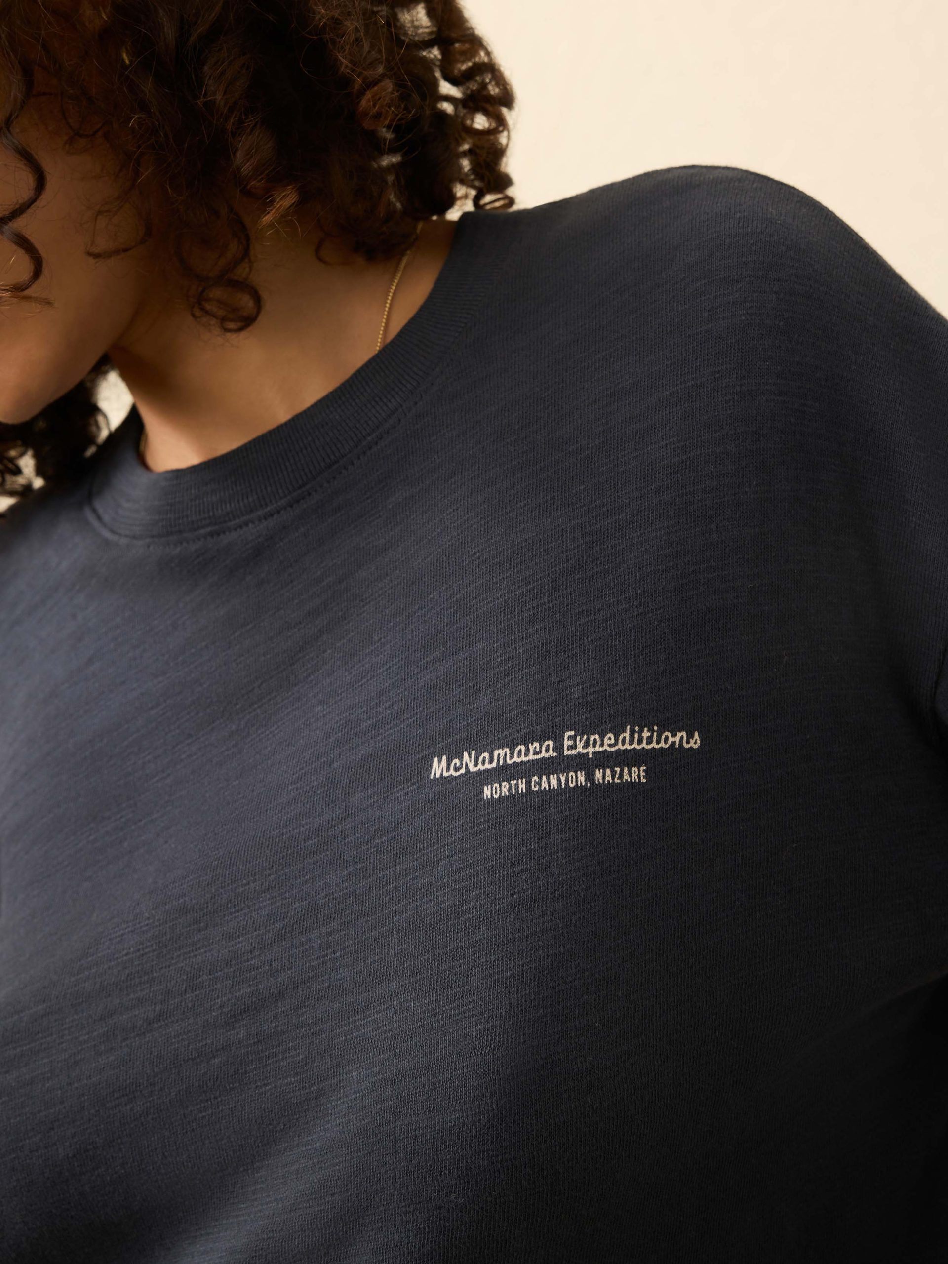 Sunwashed Slub Long-Sleeve Relaxed Tee - Blue Nights - Image 2