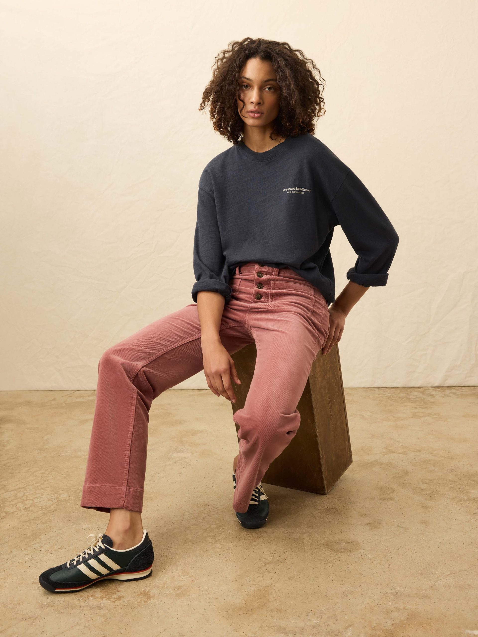 Sunwashed Slub Long-Sleeve Relaxed Tee - Blue Nights - Image 4
