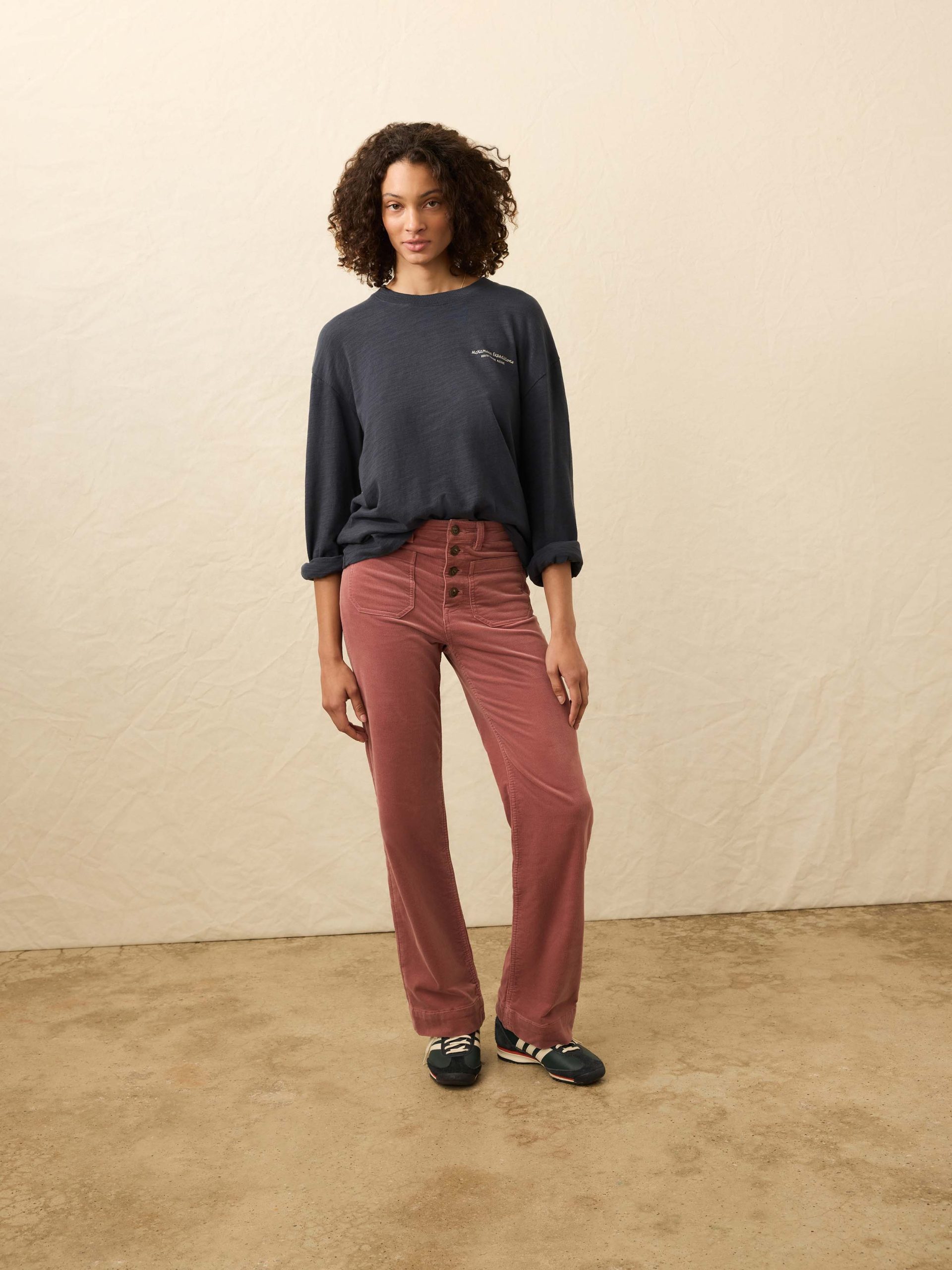 Sunwashed Slub Long-Sleeve Relaxed Tee - Blue Nights - Image 3