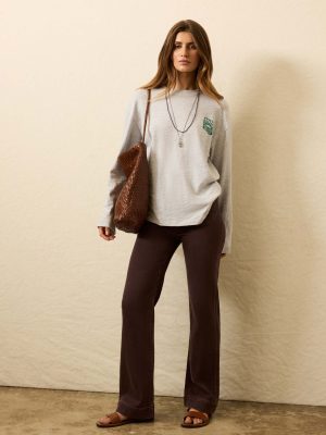 Sunwashed Slub Long-Sleeve Relaxed Tee - Light Grey Heather