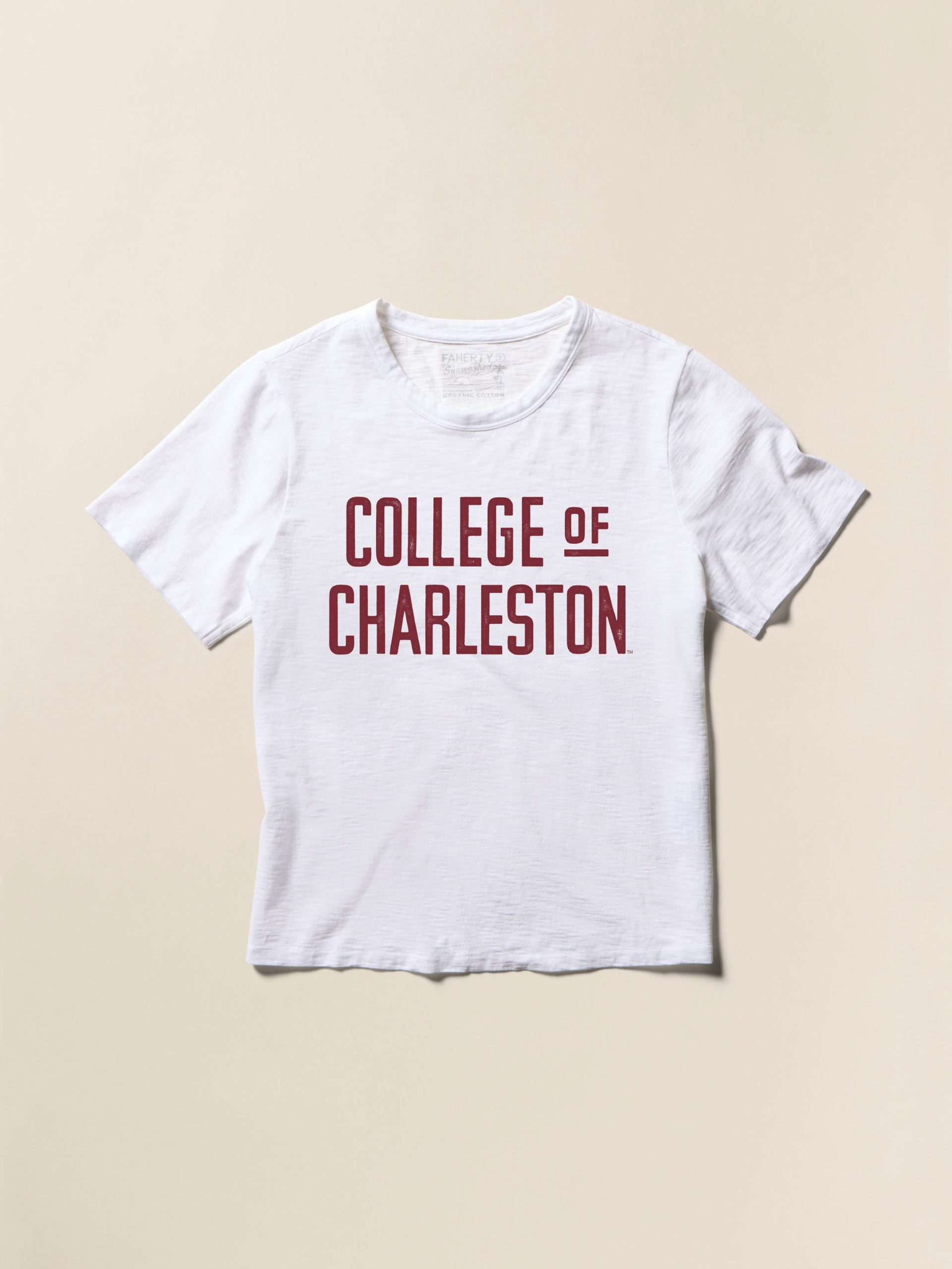 College of Charleston Sunwashed Essential Tee - White - Image 3