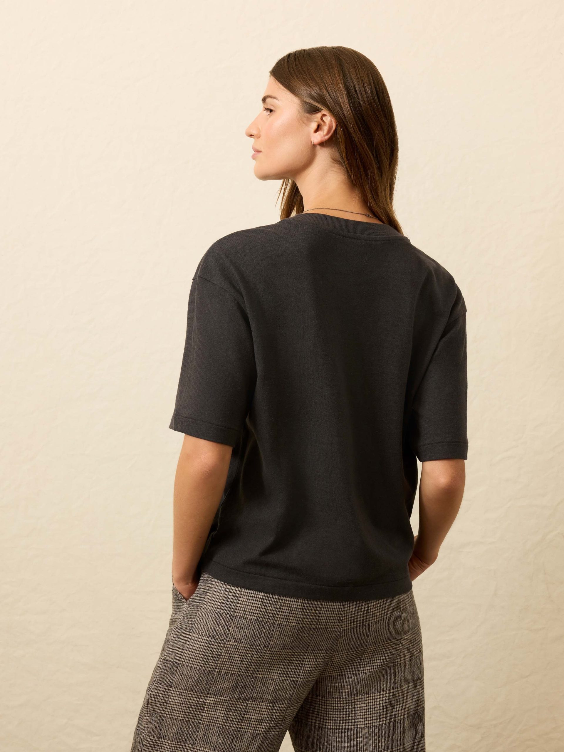 Hemp Blend Vintage Tee - Washed Black - Image 3