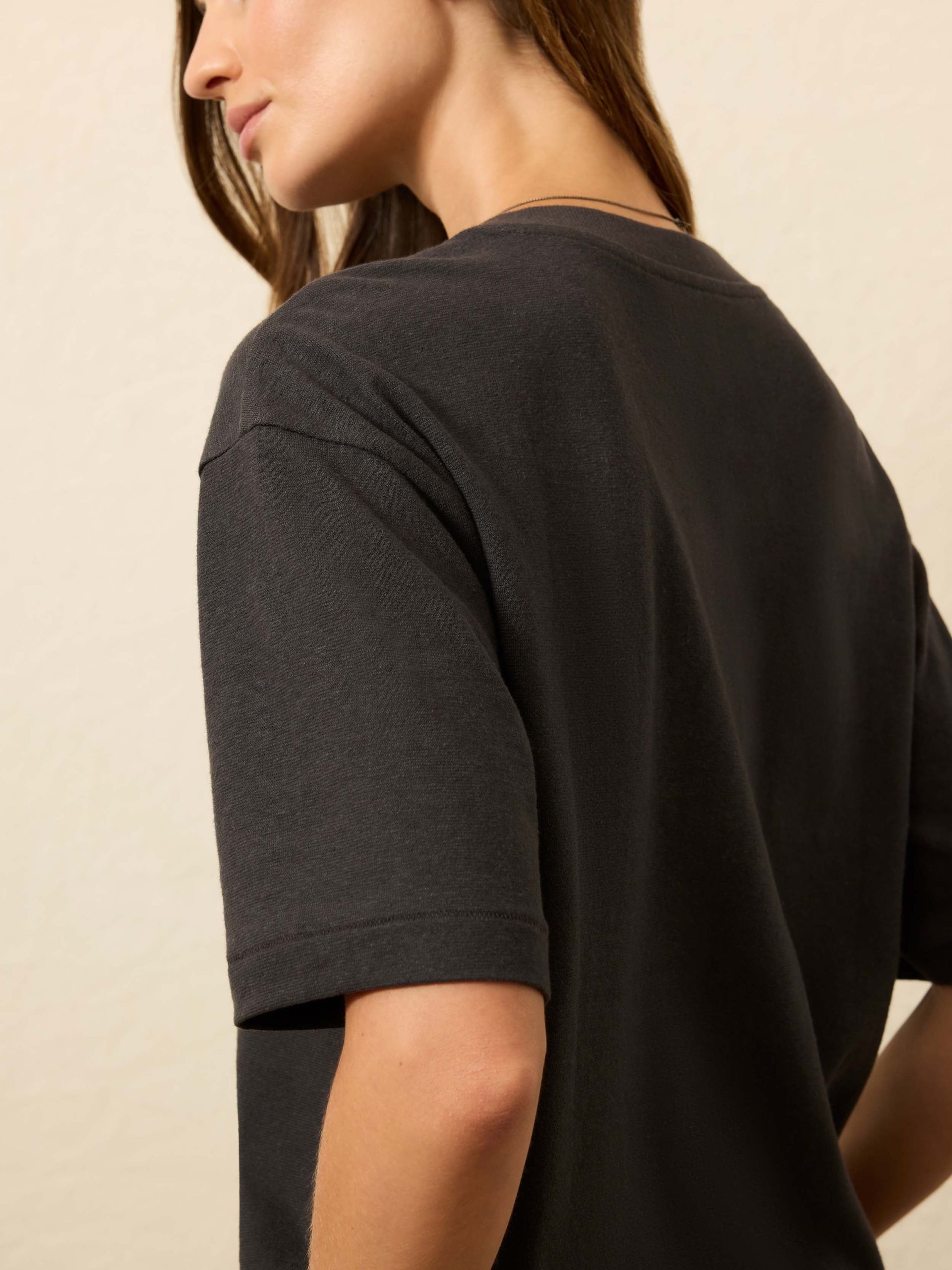 Hemp Blend Vintage Tee - Washed Black - Image 2