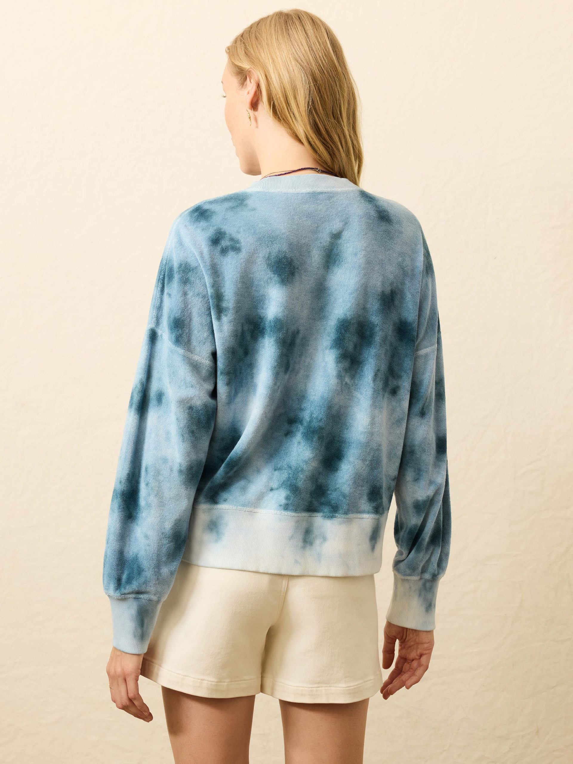 High Tide Terry Crew - Ocean Blue Tie Dye - Image 2