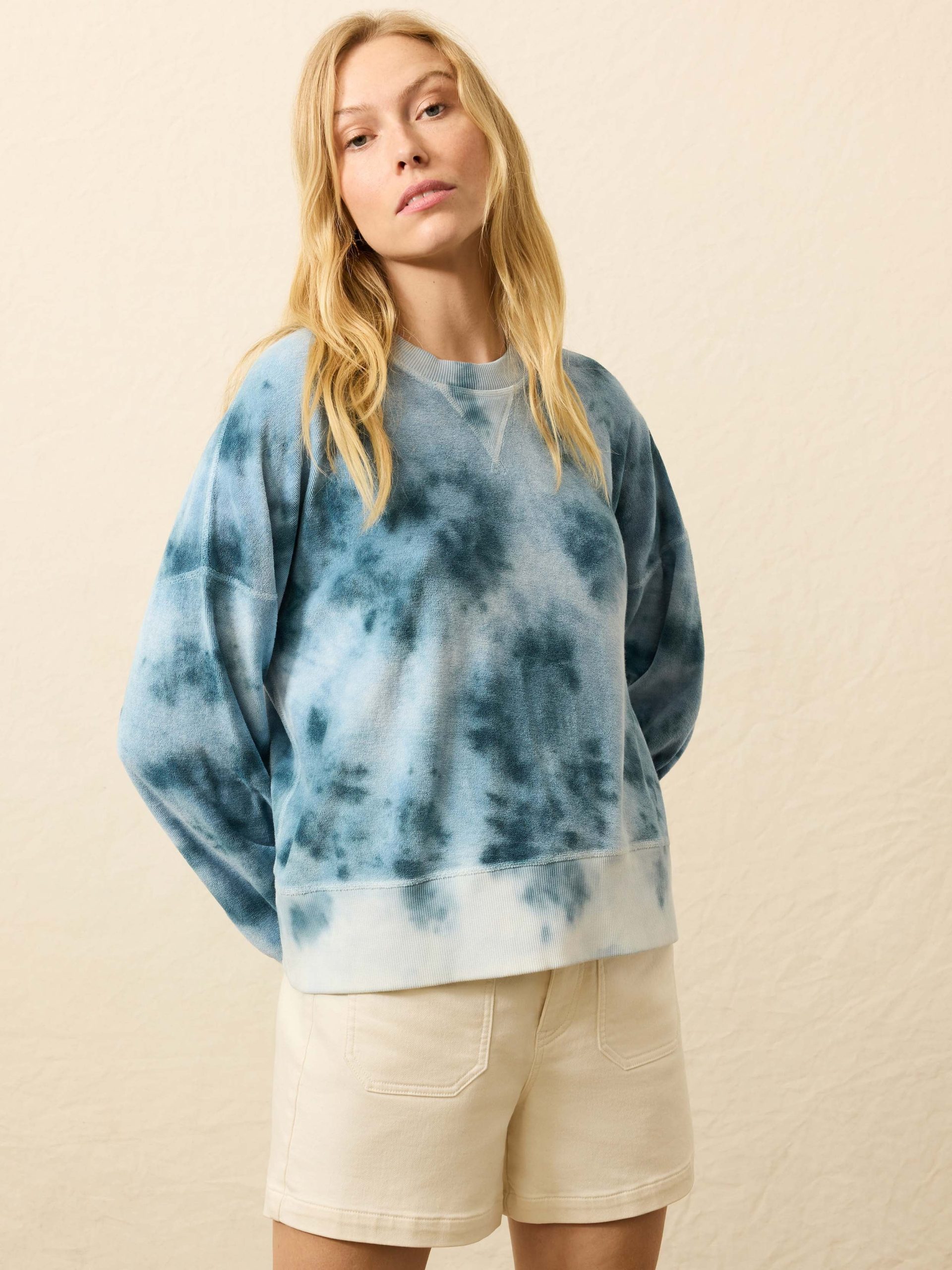 High Tide Terry Crew - Ocean Blue Tie Dye - Image 3