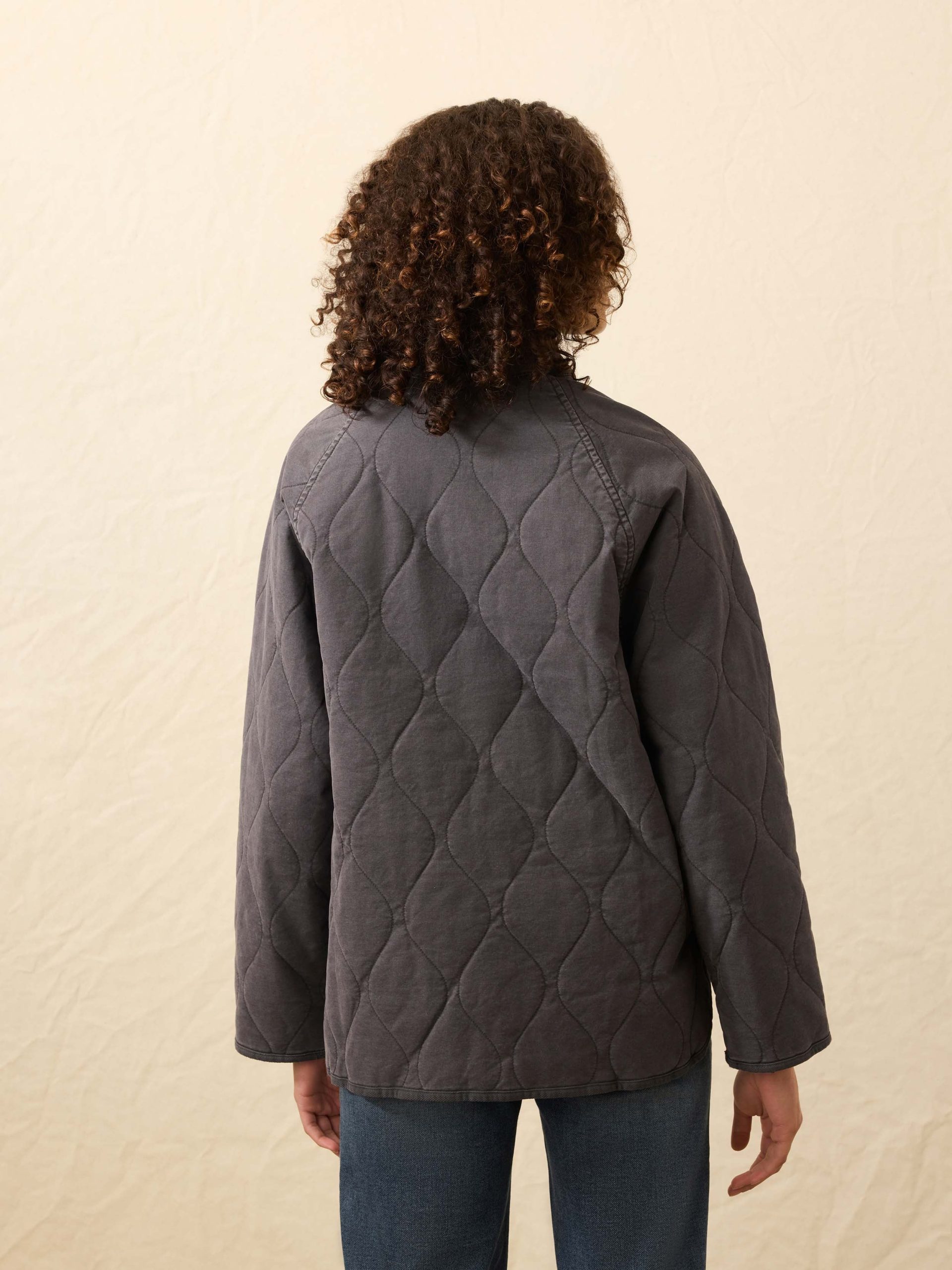 Sunwashed Quilted Jacket - Washed Charcoal - Image 4