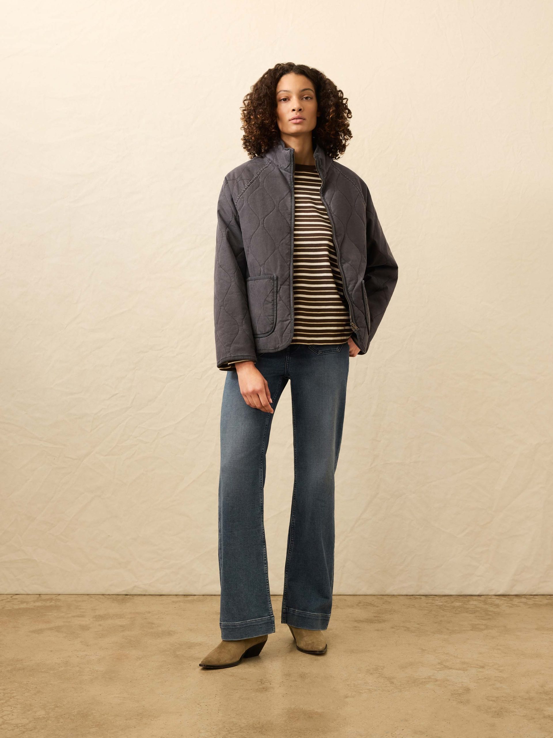 Sunwashed Quilted Jacket - Washed Charcoal - Image 3