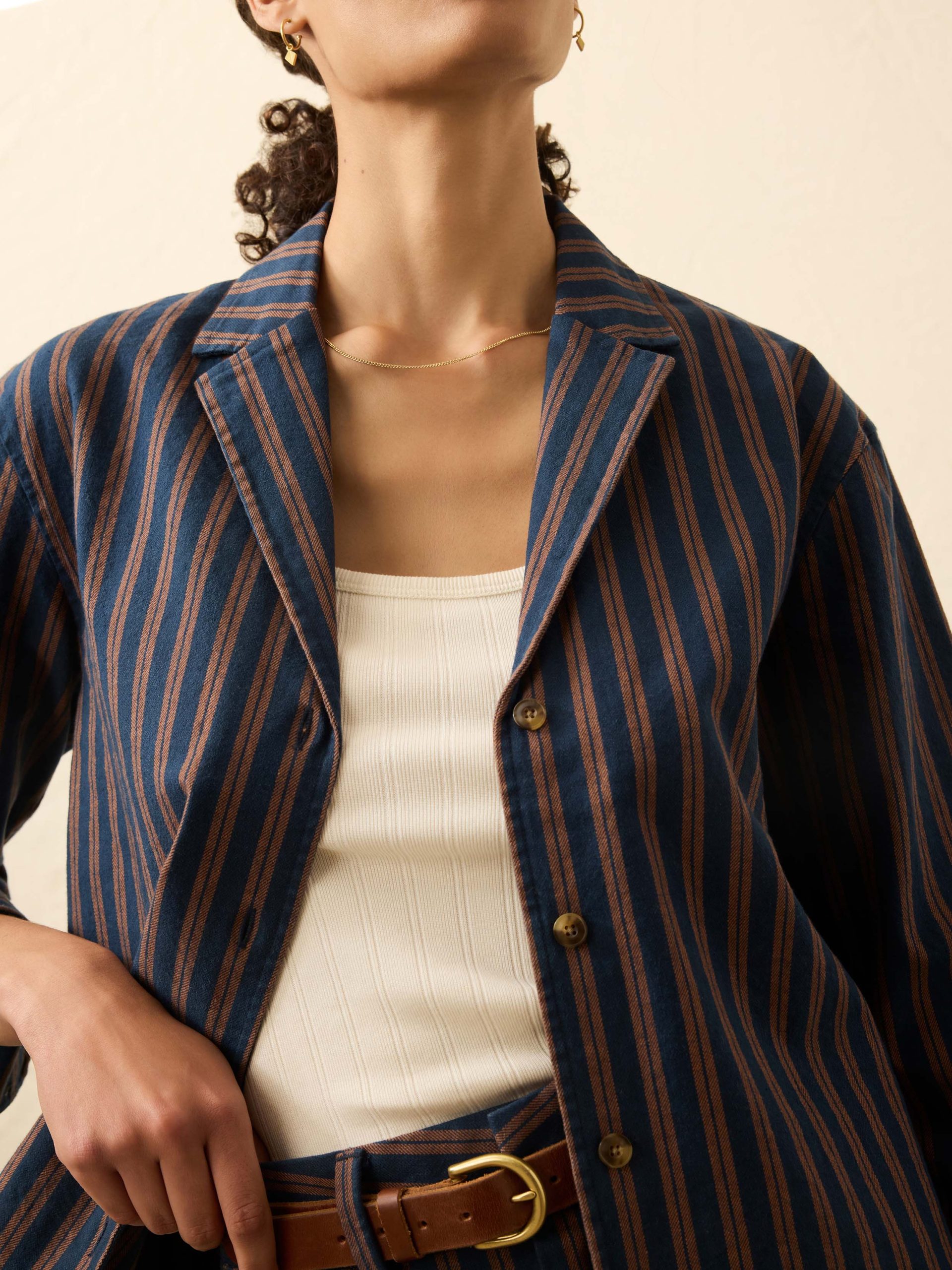 Twill Tide Camp Shirt - Midnight Shore Stripe - Image 2