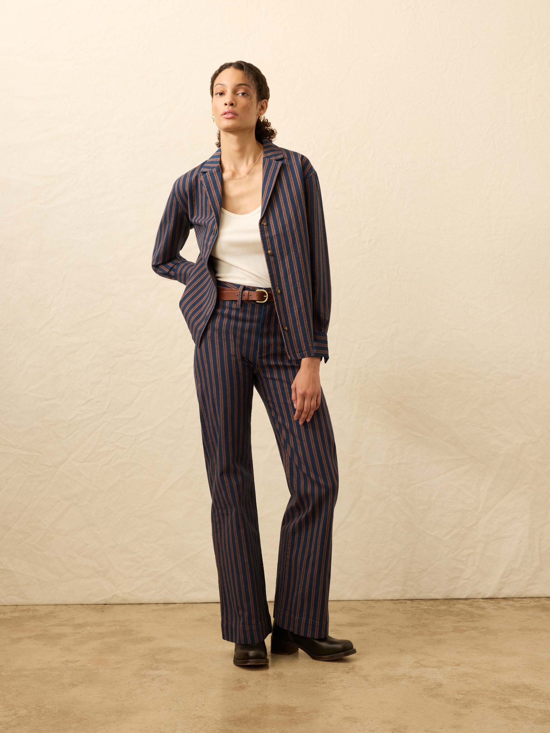 Twill Tide Camp Shirt - Midnight Shore Stripe - Image 3