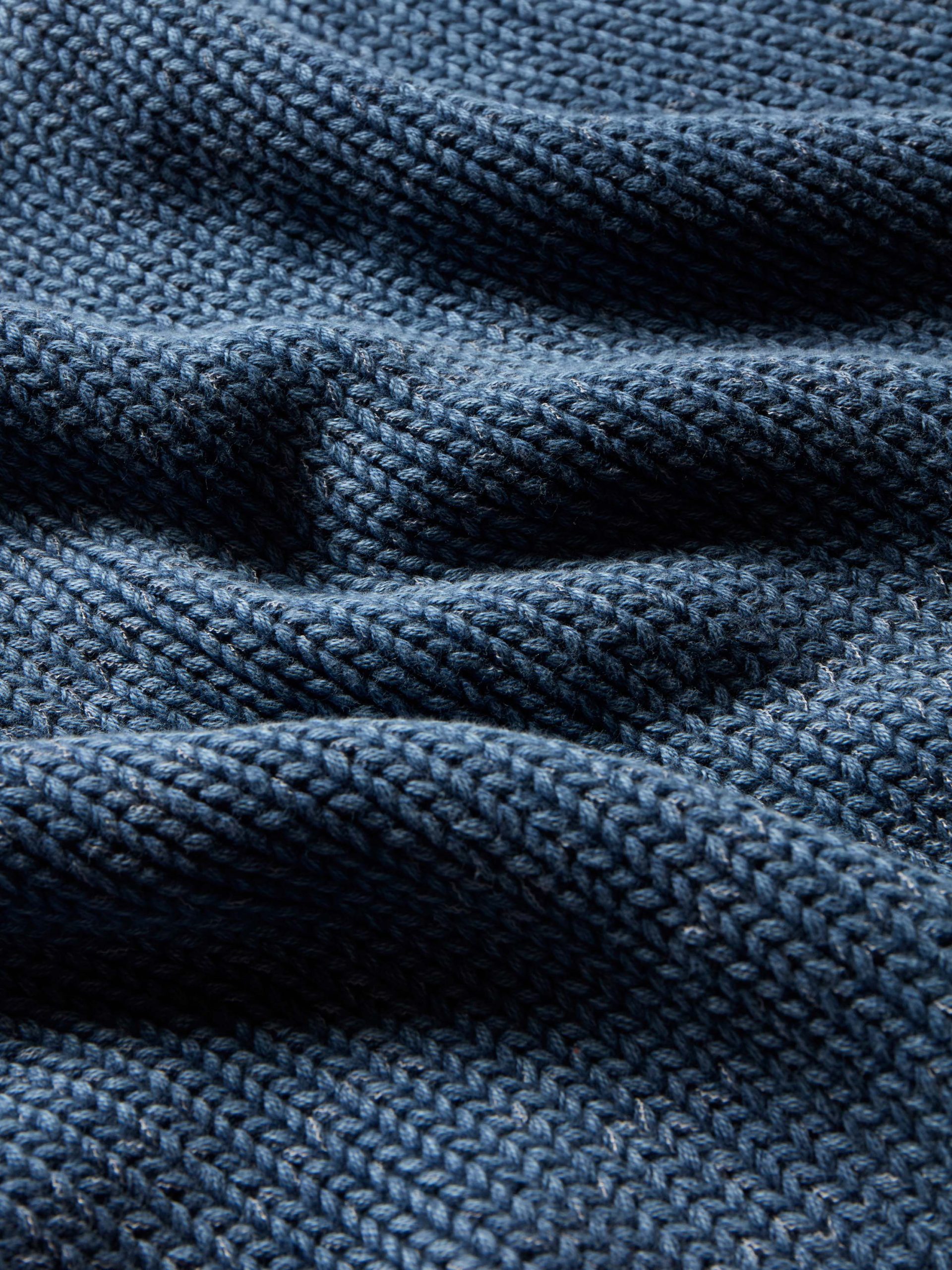 Sunwashed Cotton Roll Neck Sweater - Blue - Image 2