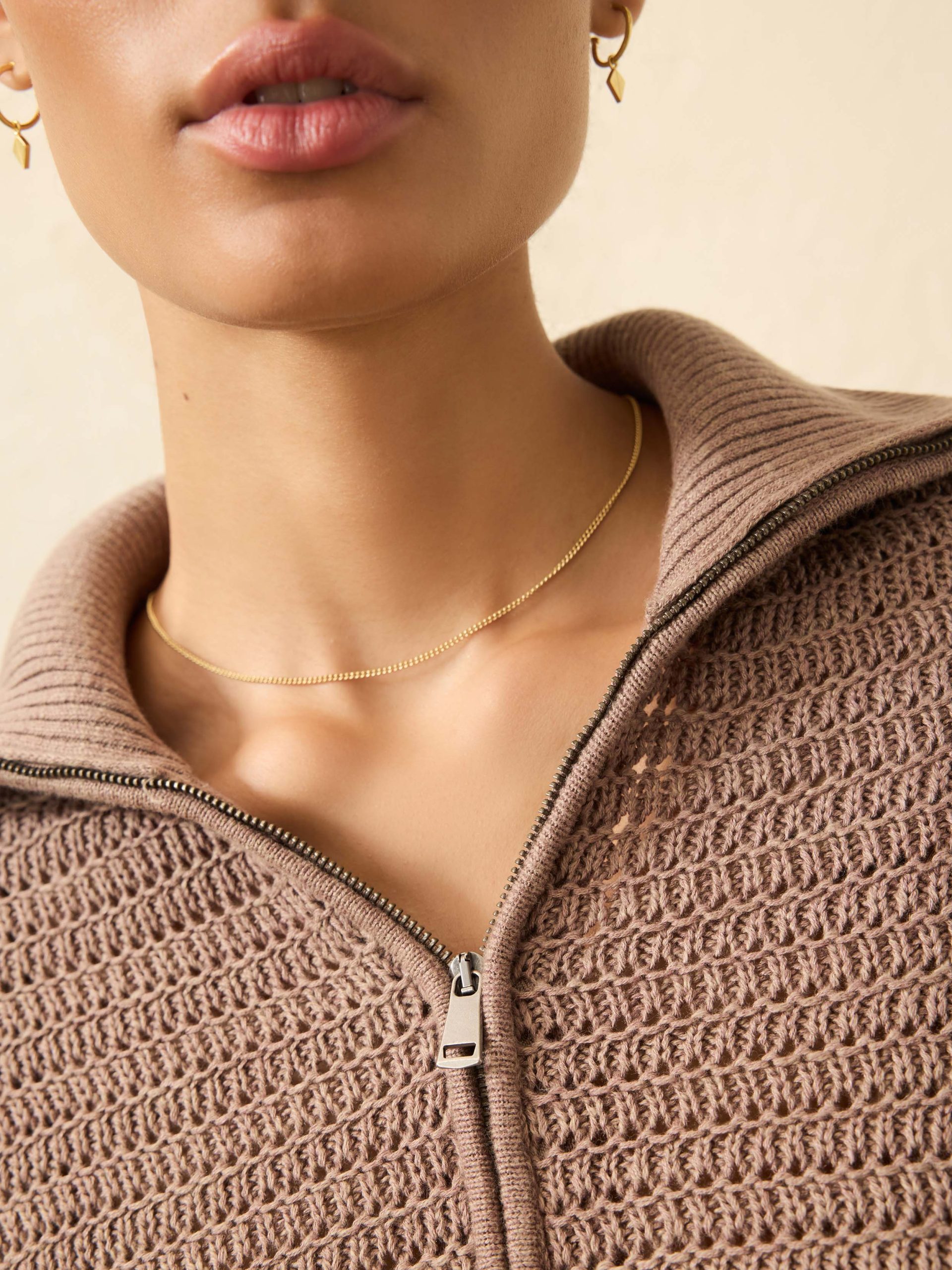 Miramar Linen Quarter Zip - Wood Smoke - Image 3