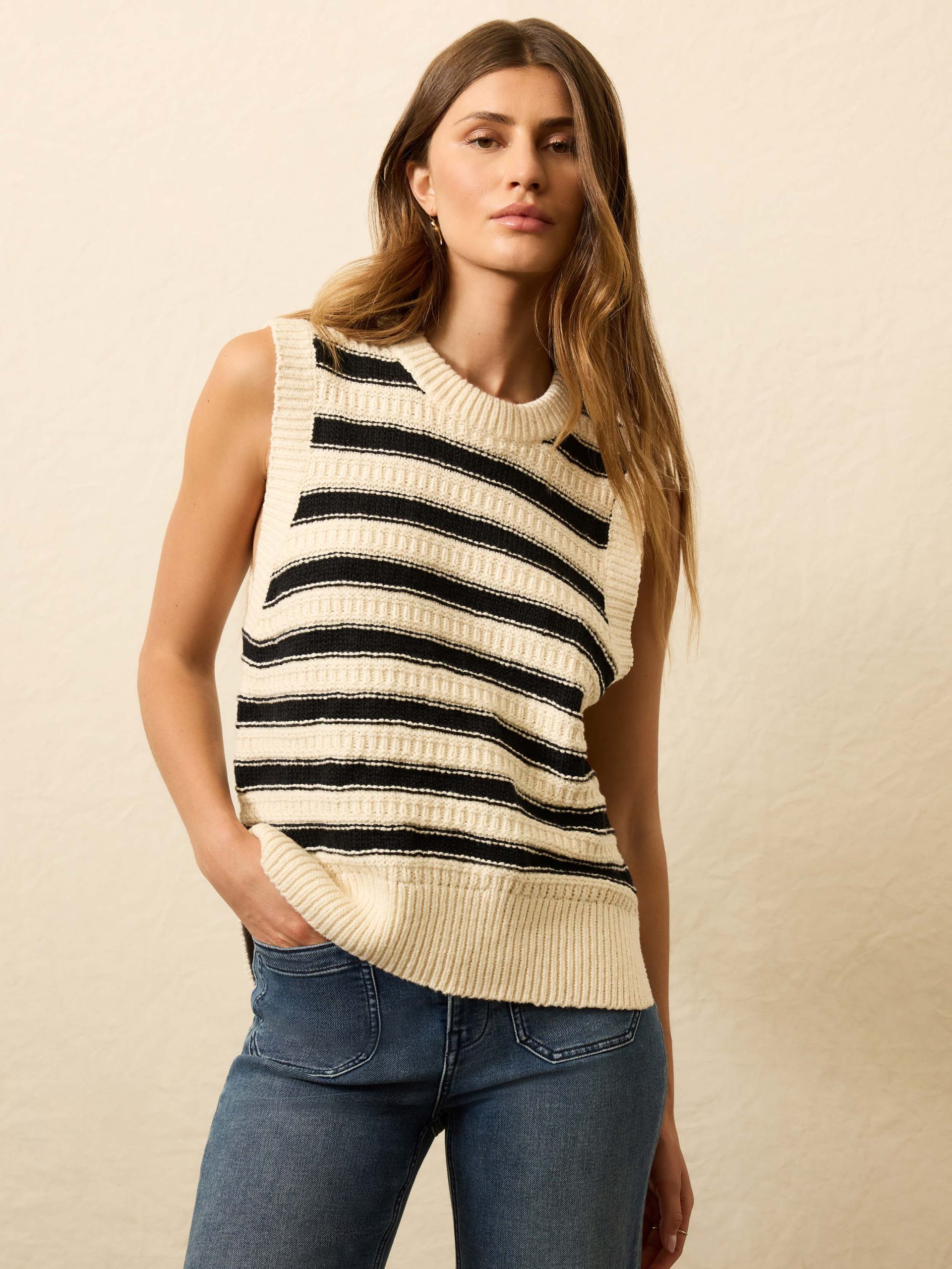 Heirloom Cotton Sweater Vest - Licorice Lines - Image 2