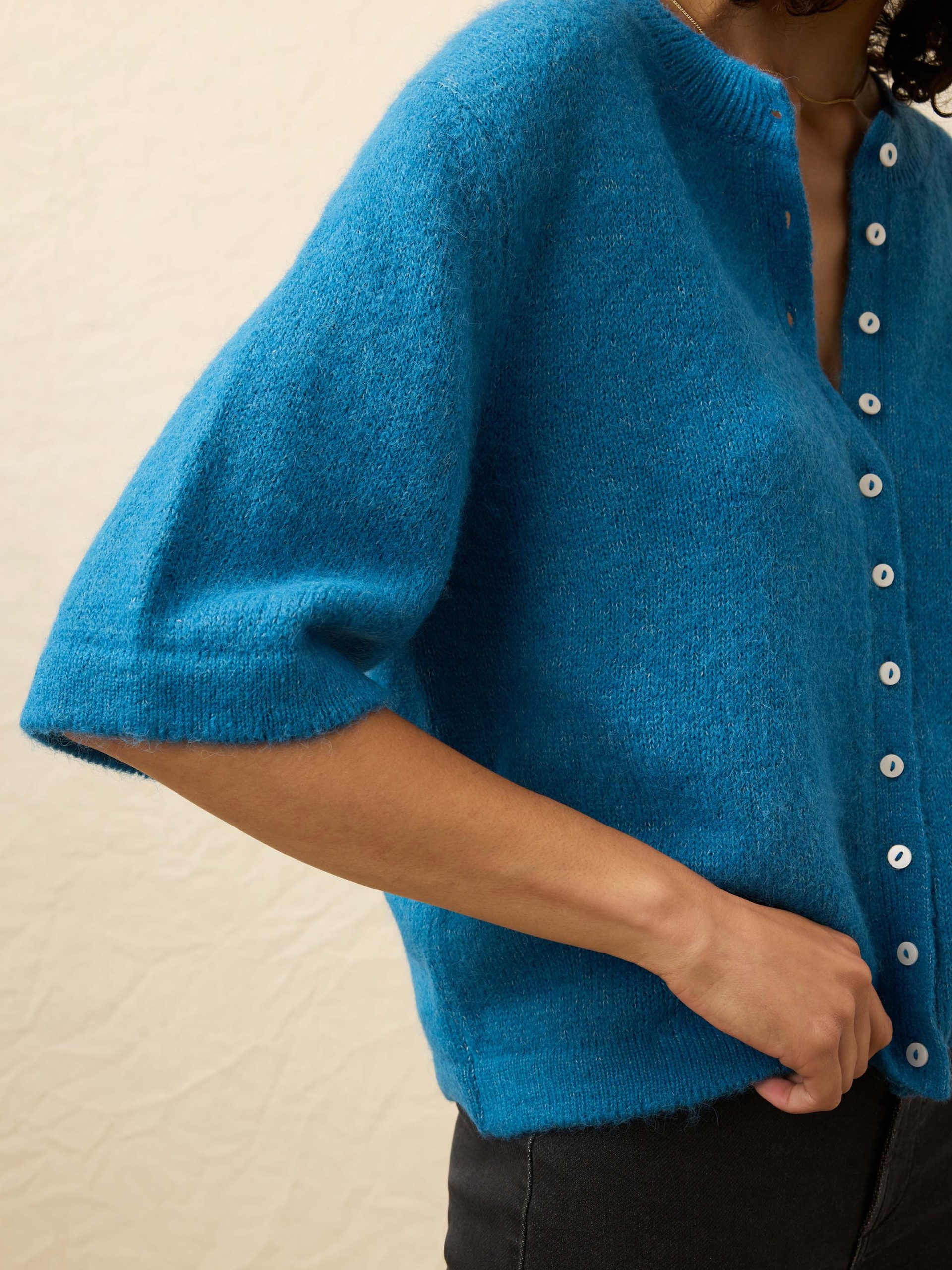 Apr??s Alpaca Cardigan - Blue Lights - Image 3
