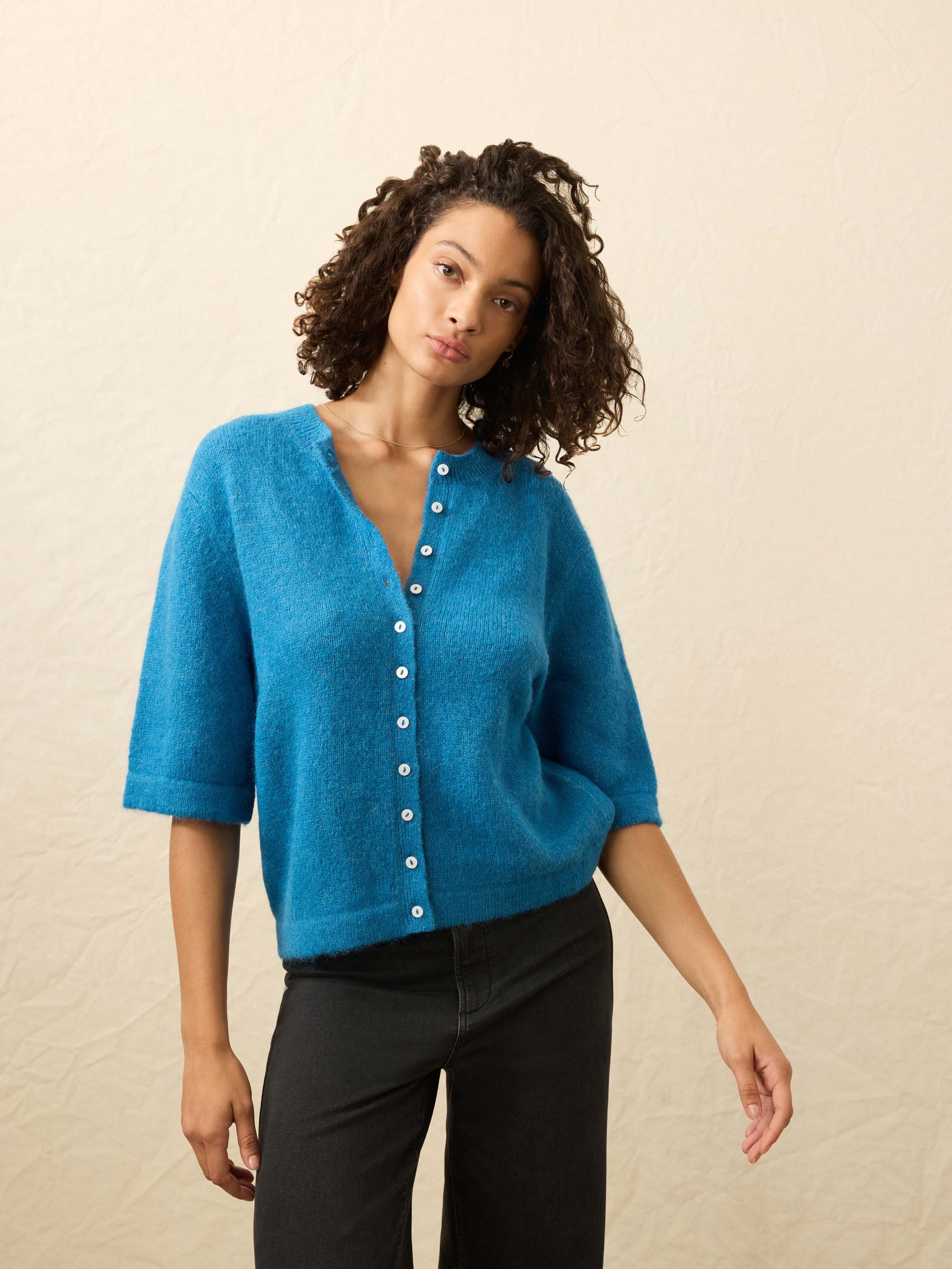 Apr??s Alpaca Cardigan - Blue Lights - Image 2