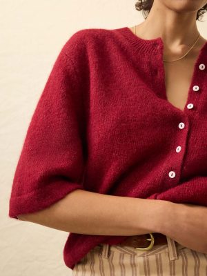 Après Alpaca Cardigan - Wine Rust