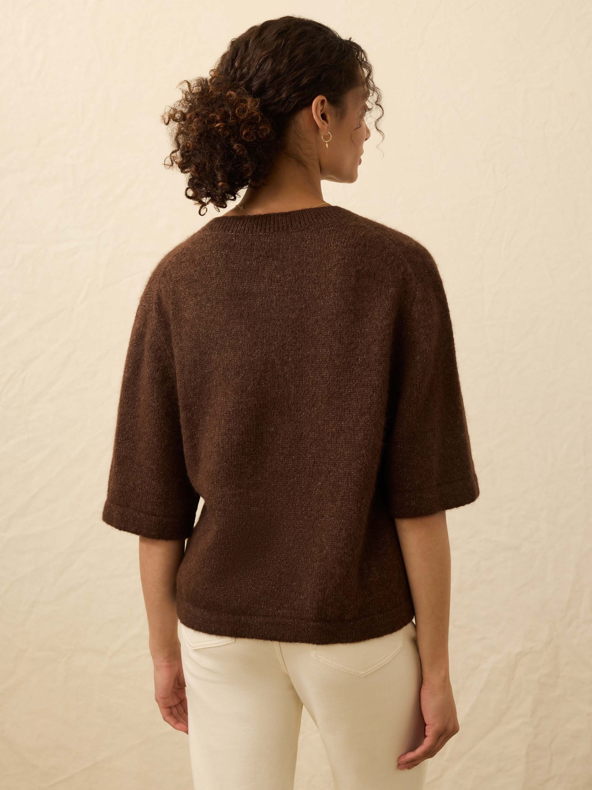 Apr??s Alpaca Cardigan - Walnut Brown - Image 5
