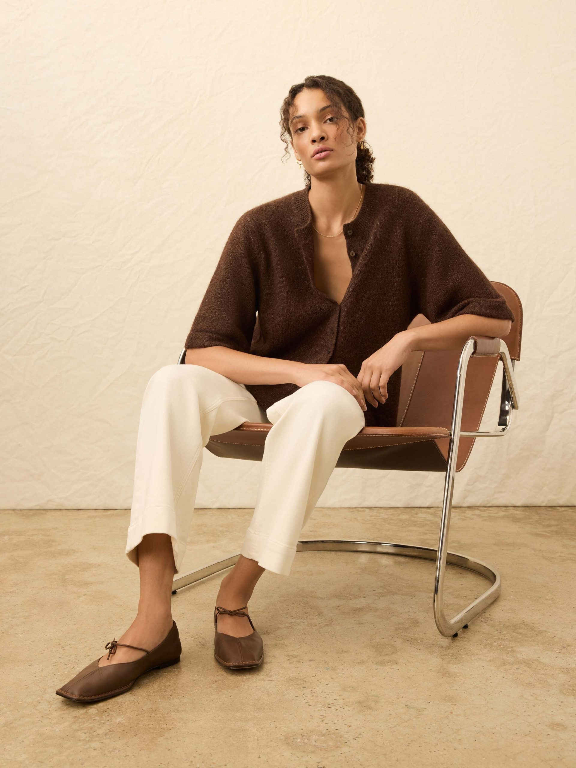Apr??s Alpaca Cardigan - Walnut Brown - Image 4