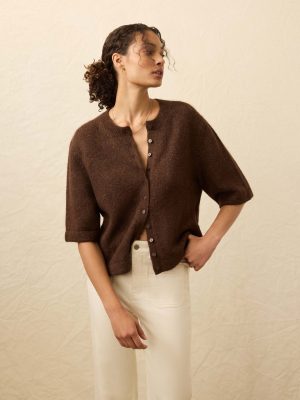 Apr??s Alpaca Cardigan - Walnut Brown