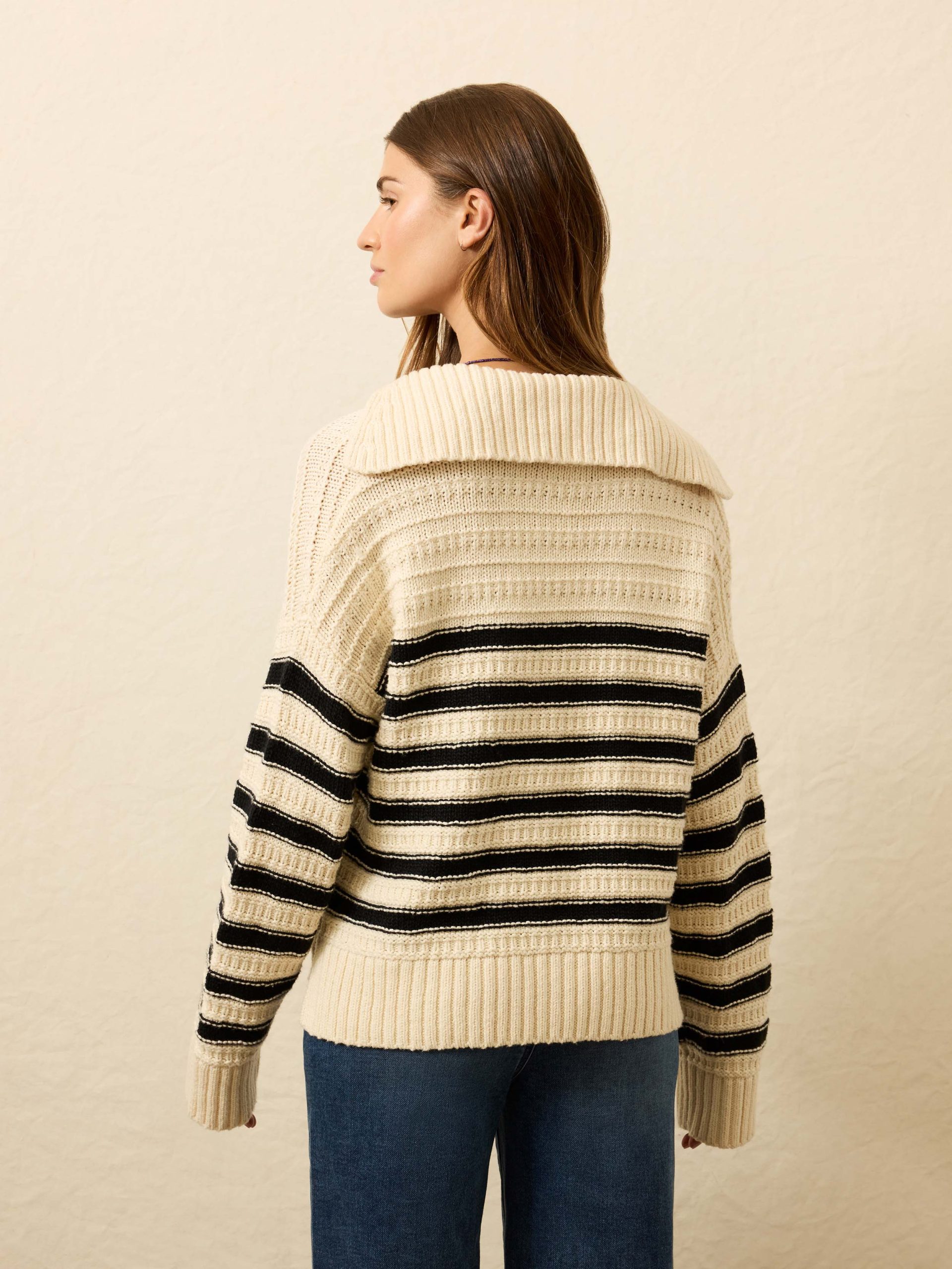 Heirloom Cotton Sweater Polo - Licorice Lines - Image 2