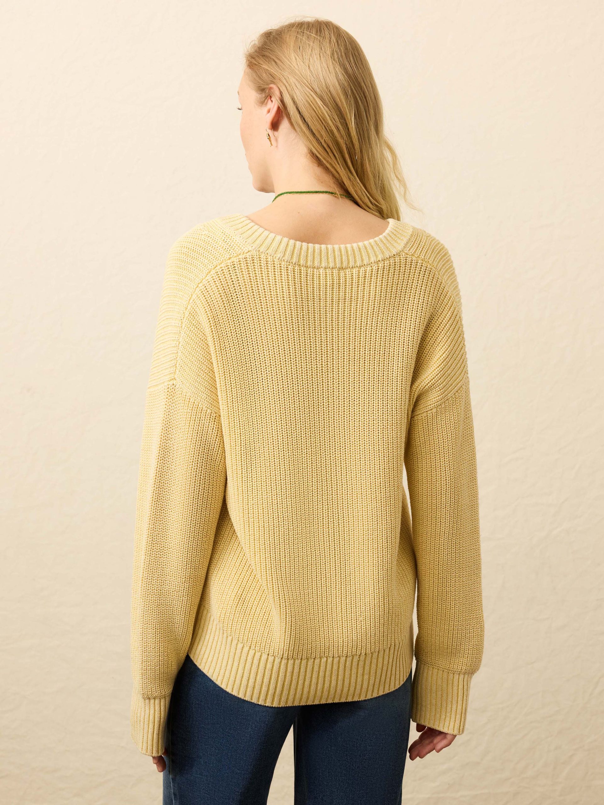 Sunwashed Cotton Fisherman Henley - Lemon Sorbet - Image 4