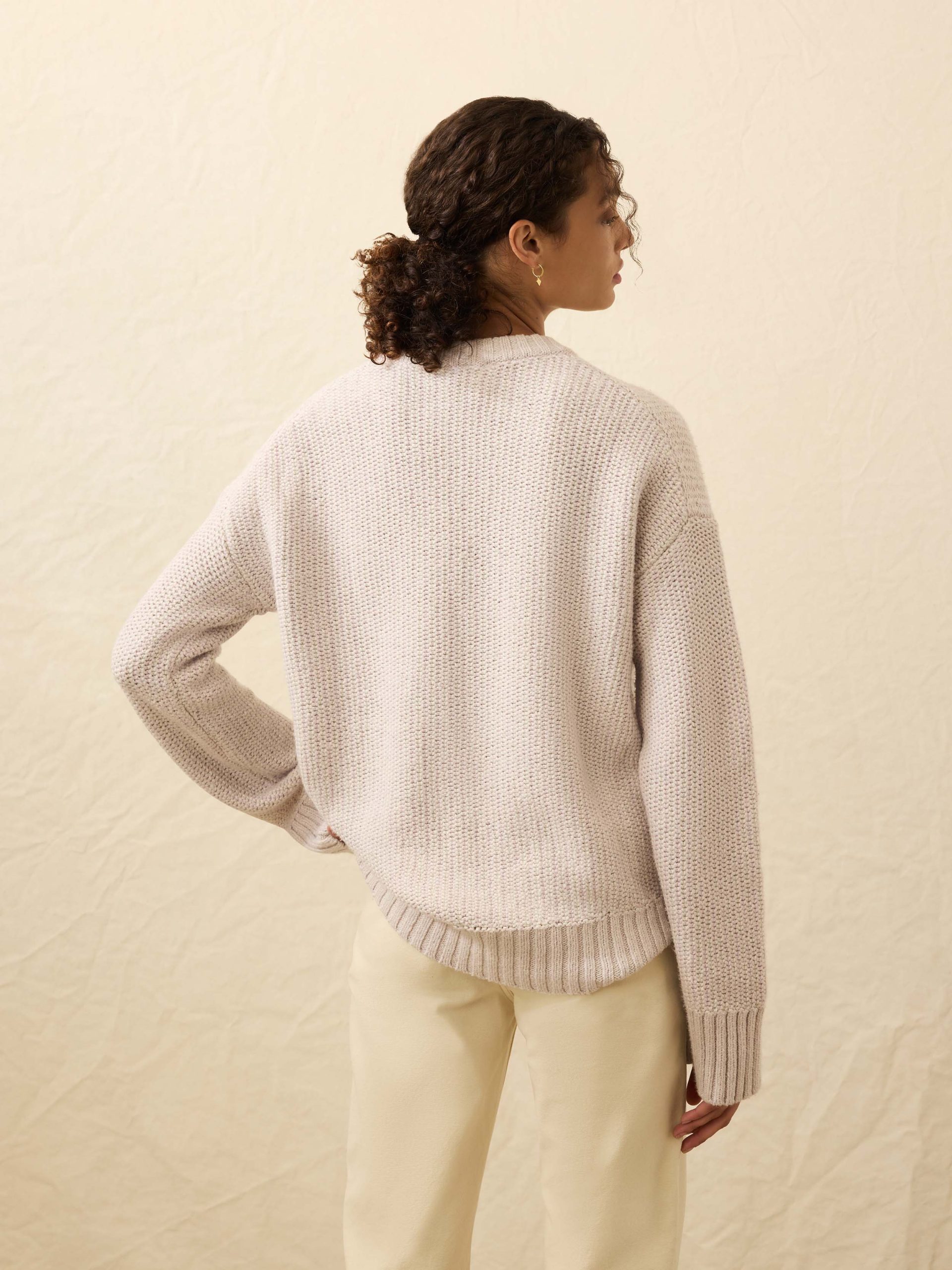 Heirloom Cotton Relaxed Crewneck - Seafog Stripe - Image 4