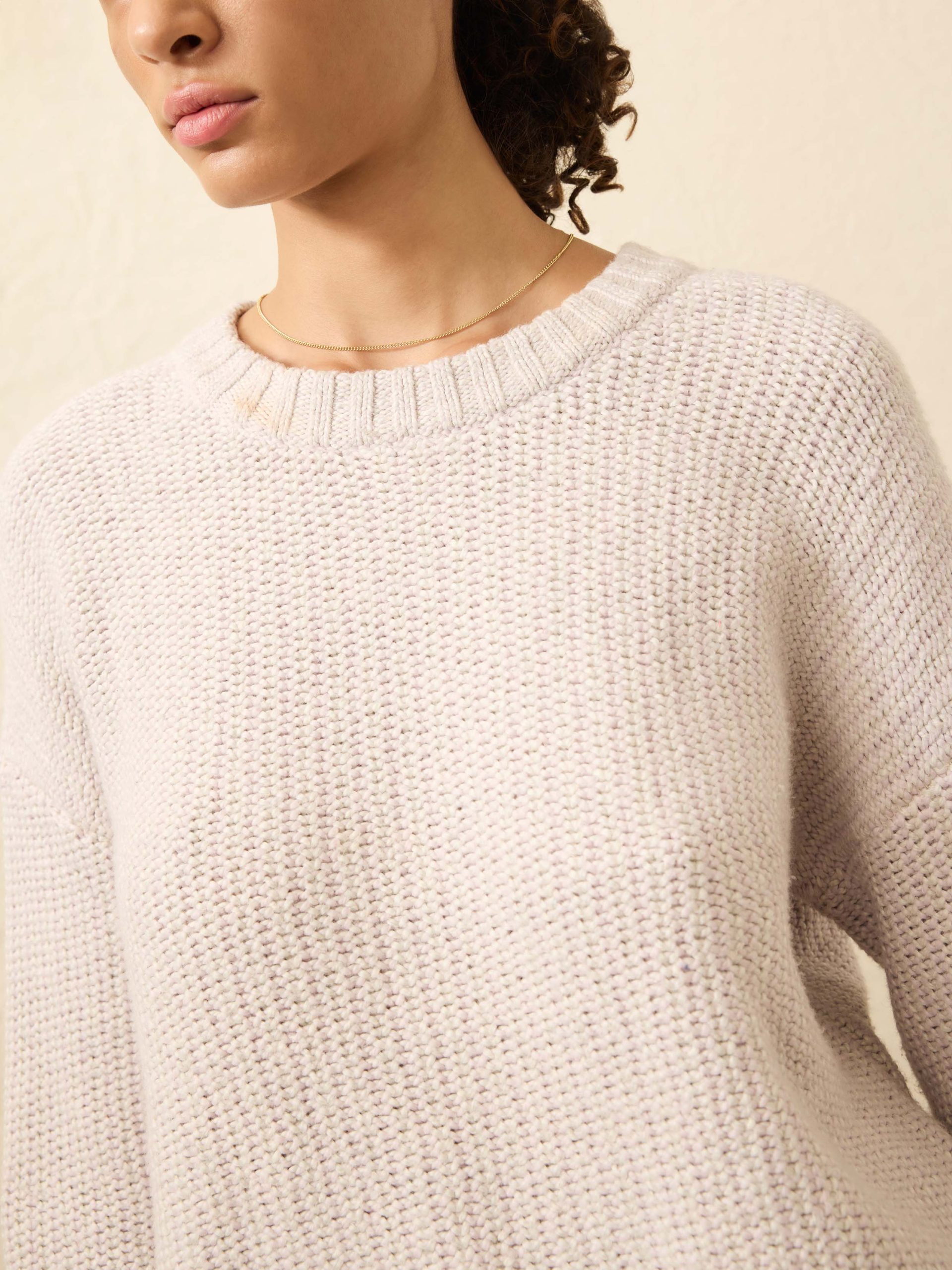 Heirloom Cotton Relaxed Crewneck - Seafog Stripe - Image 2