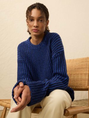 Heirloom Cotton Relaxed Crewneck - Snorkel Stripe