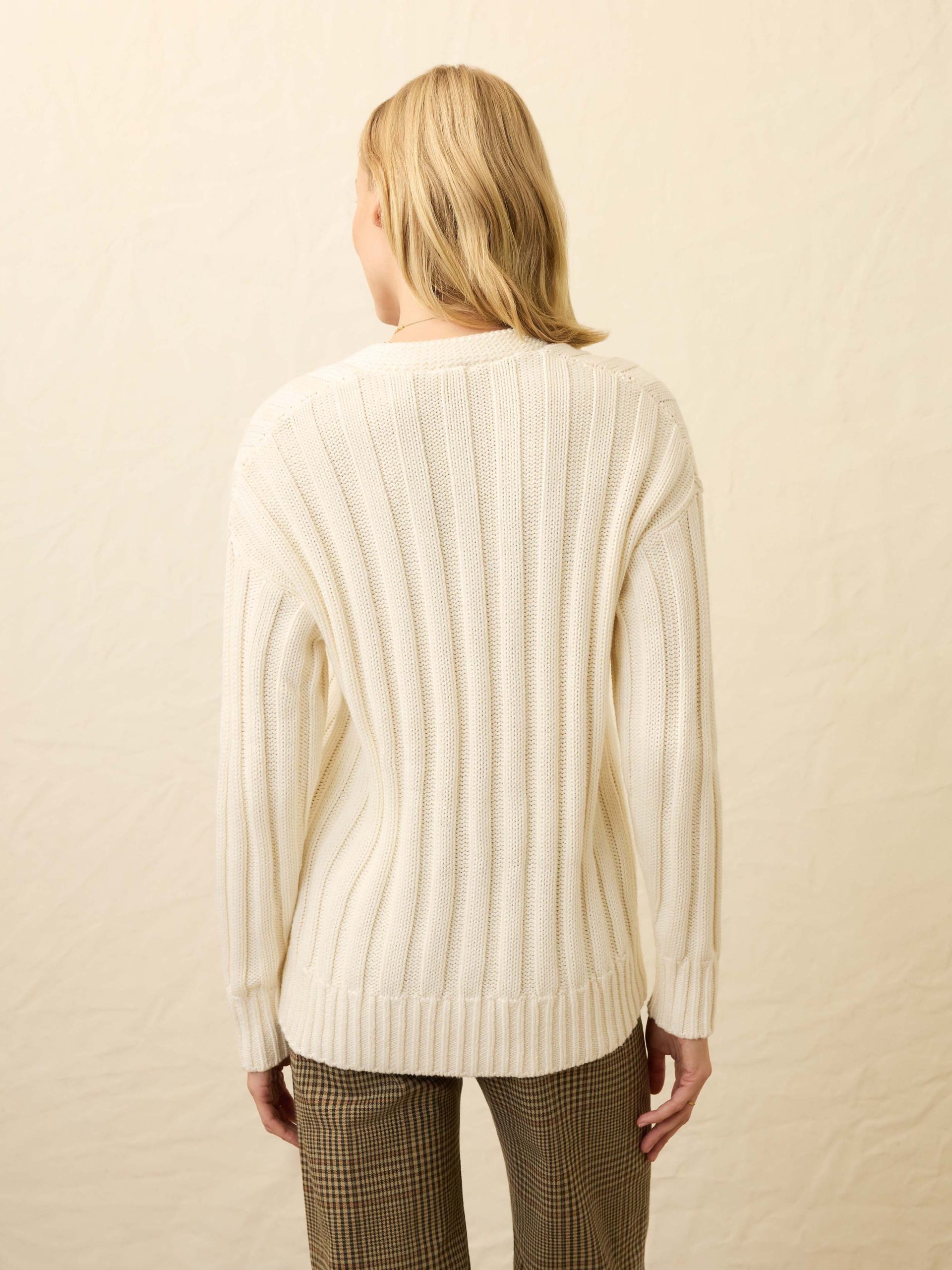 Sunwashed Cotton Laidback Cardigan - Egret - Image 5