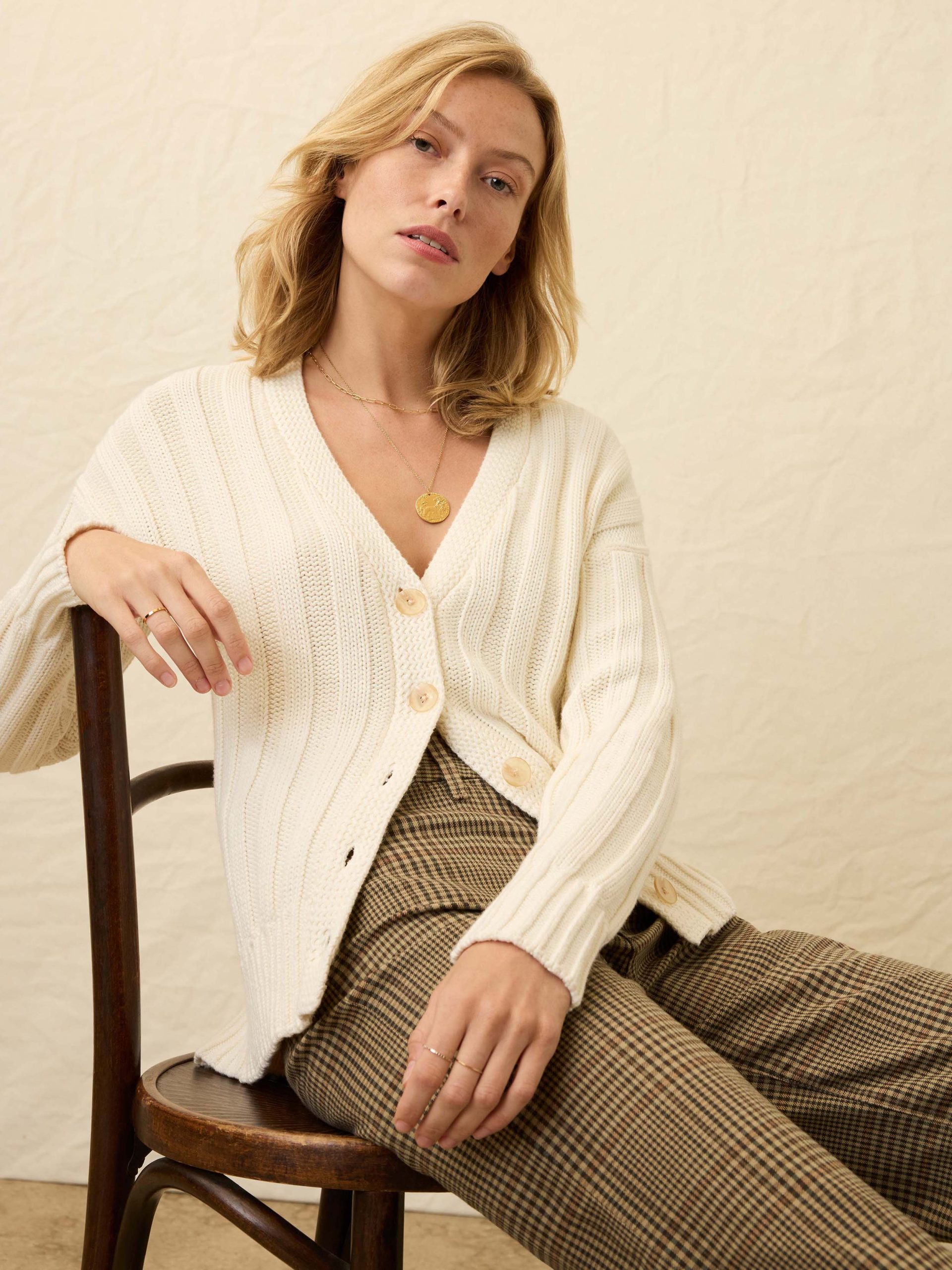 Sunwashed Cotton Laidback Cardigan - Egret - Image 2
