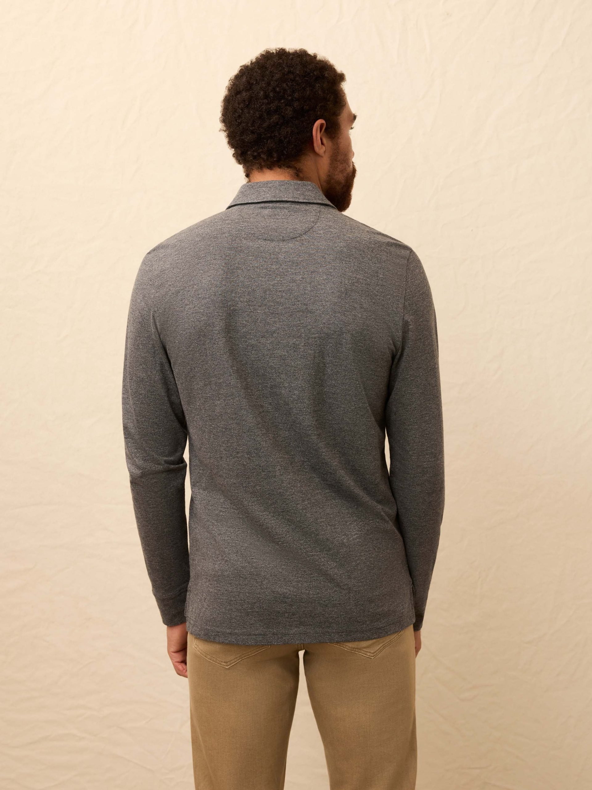 Long-Sleeve Movement? Pique Polo - Dusty Iron Heather - Image 5