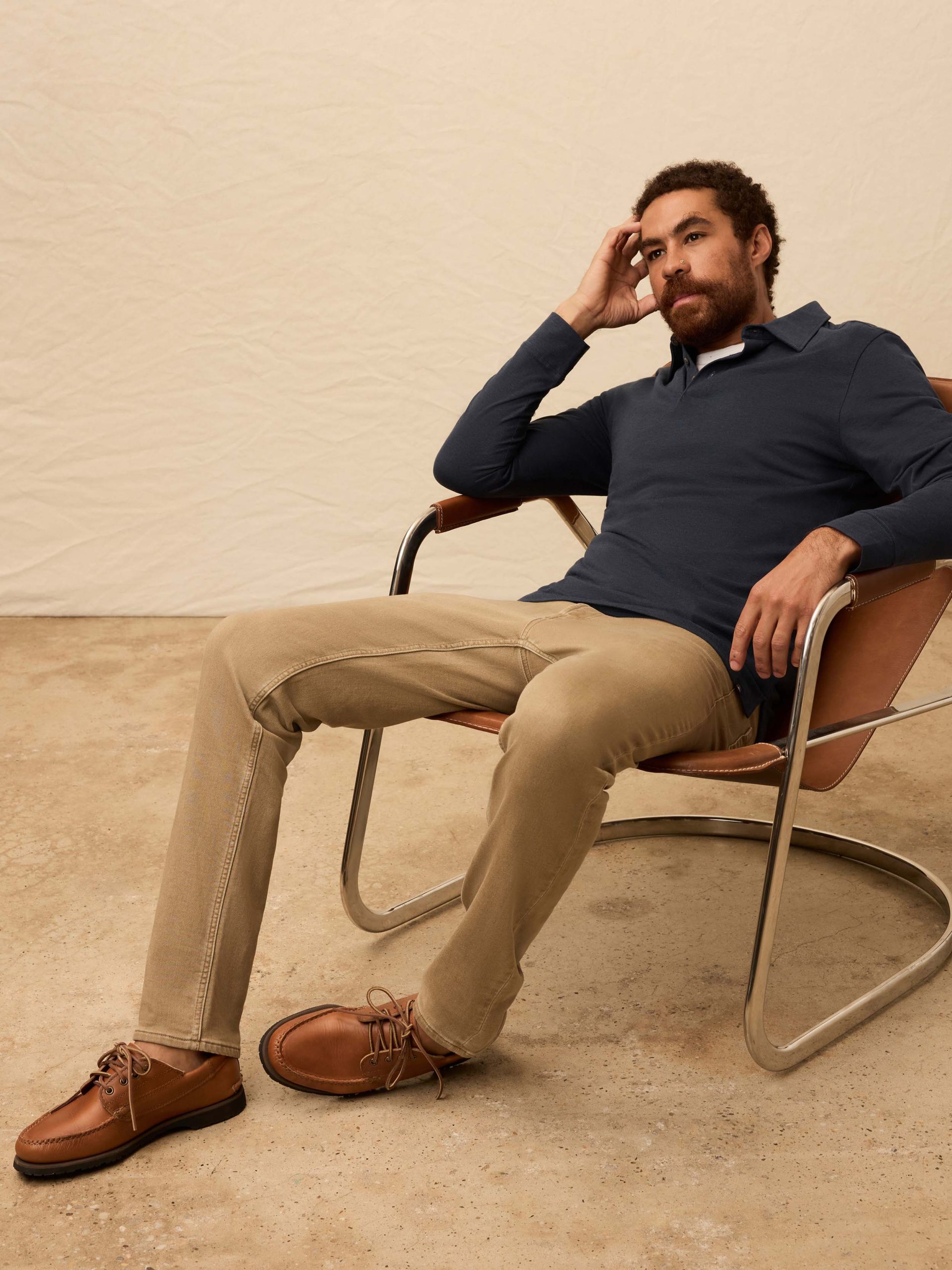 Long-Sleeve Movement? Pique Polo - Harbor Night Heather - Image 4