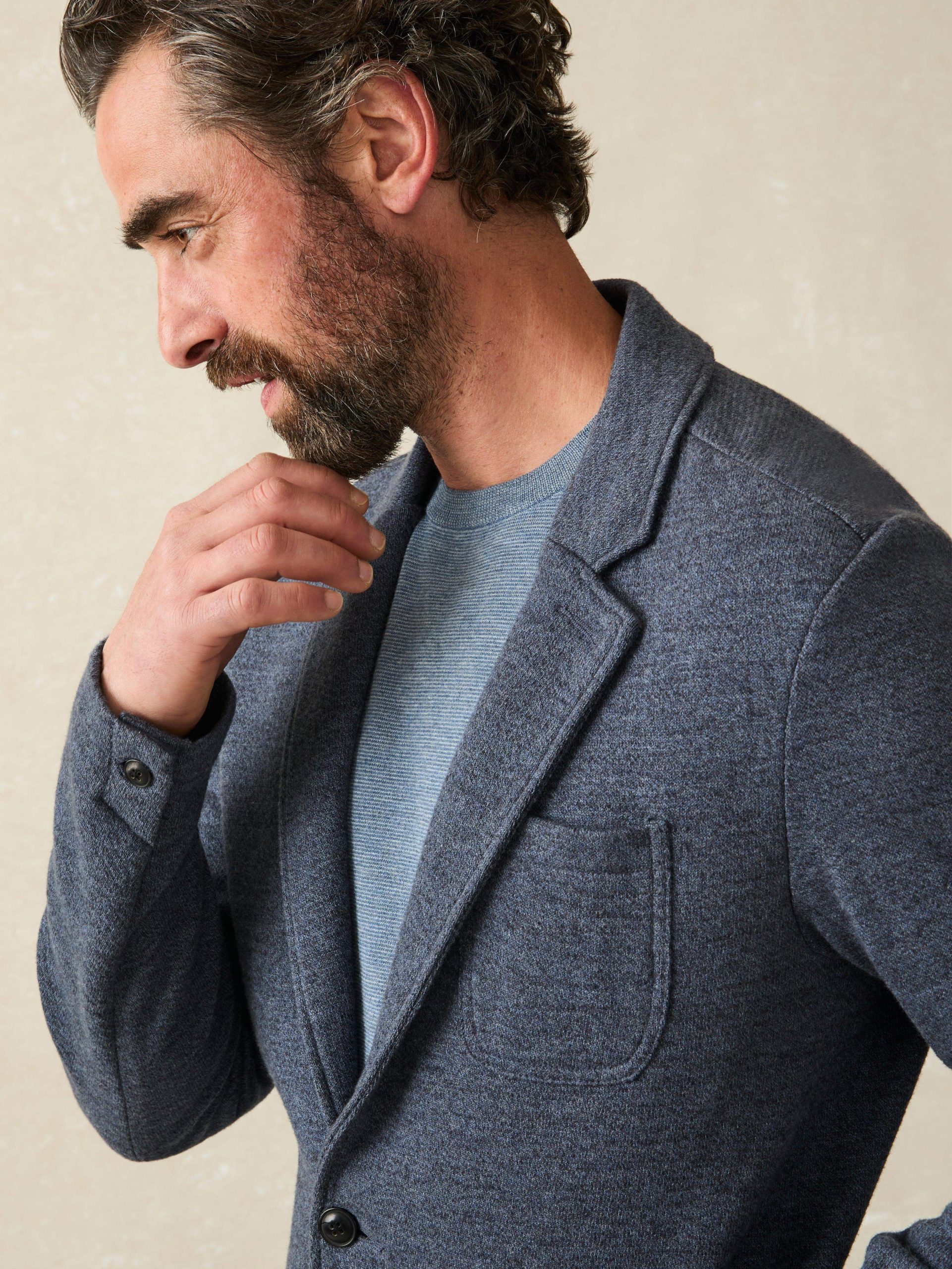 Inlet Knit Blazer (Short) - Deep Navy Melange - Image 4