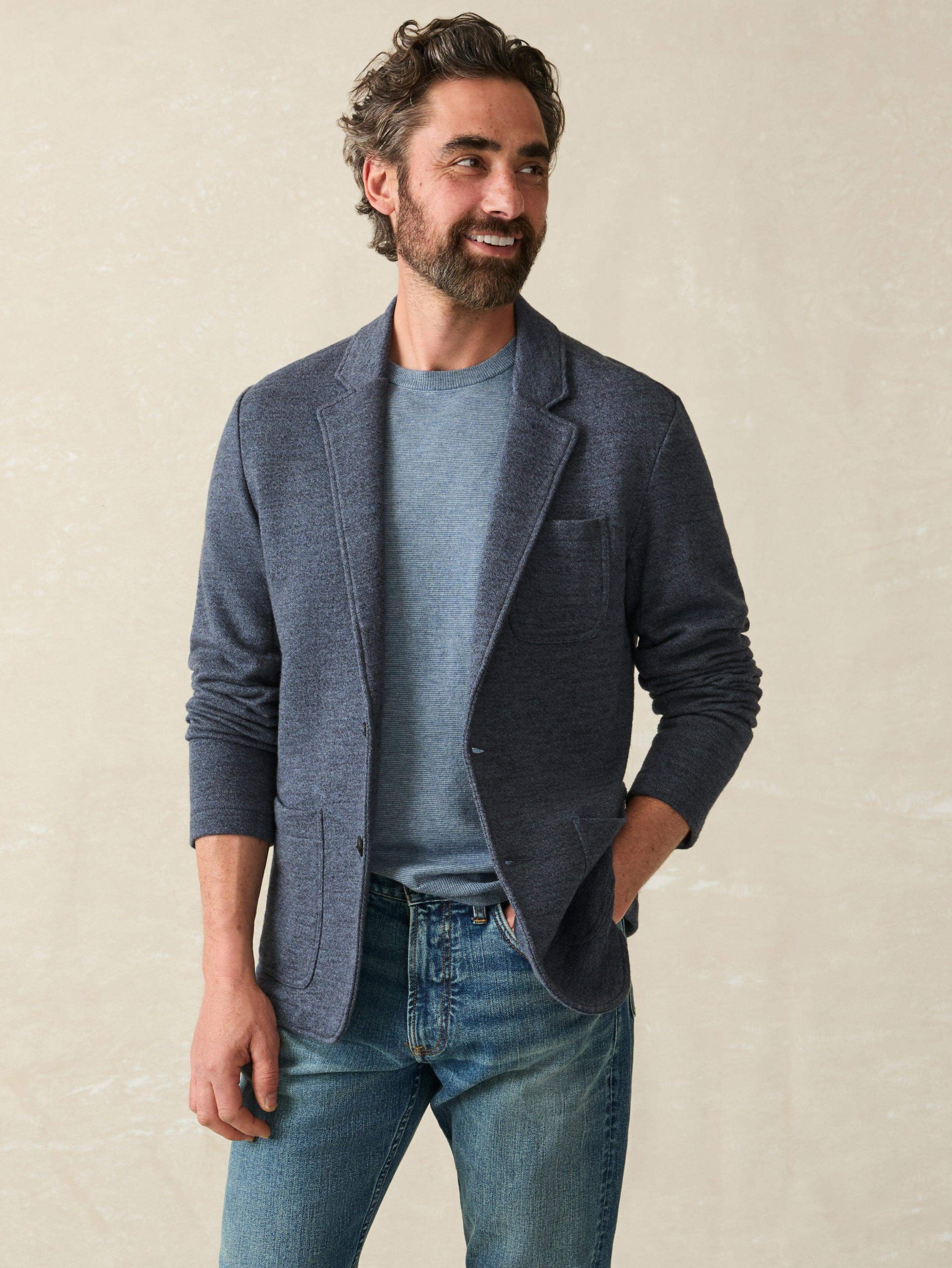 Inlet Knit Blazer (Short) - Deep Navy Melange - Image 2