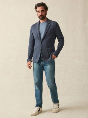 Inlet Knit Blazer (Short) - Deep Navy Melange