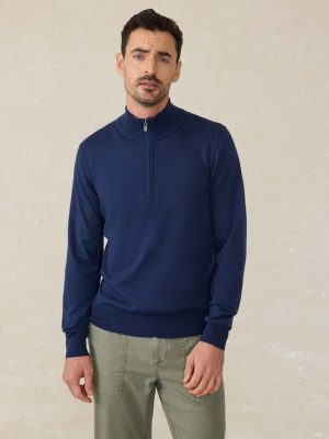 Movement? Quarter Zip Sweater - Marine Navy Heather