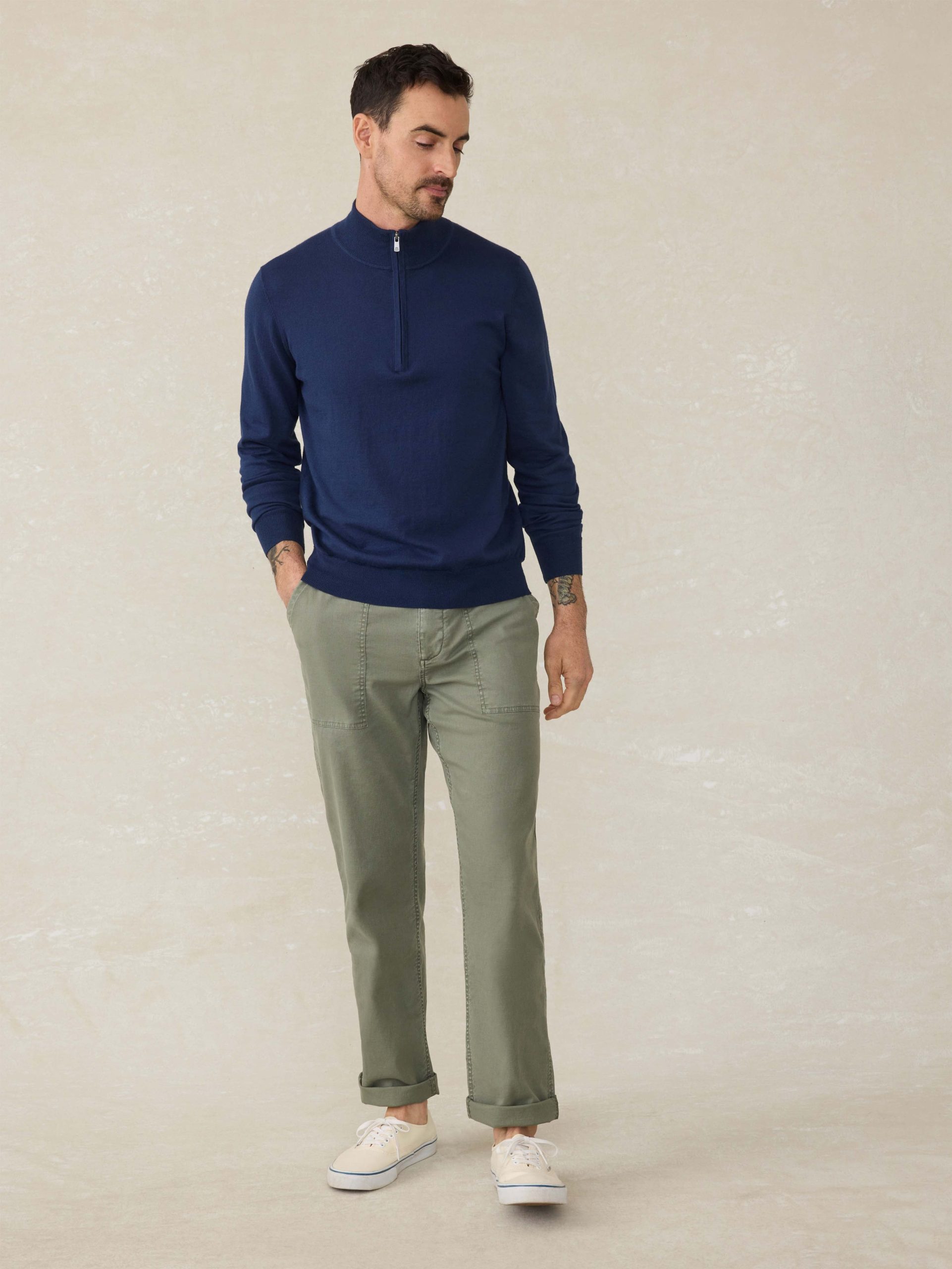 Movement? Quarter Zip Sweater - Marine Navy Heather - Image 4