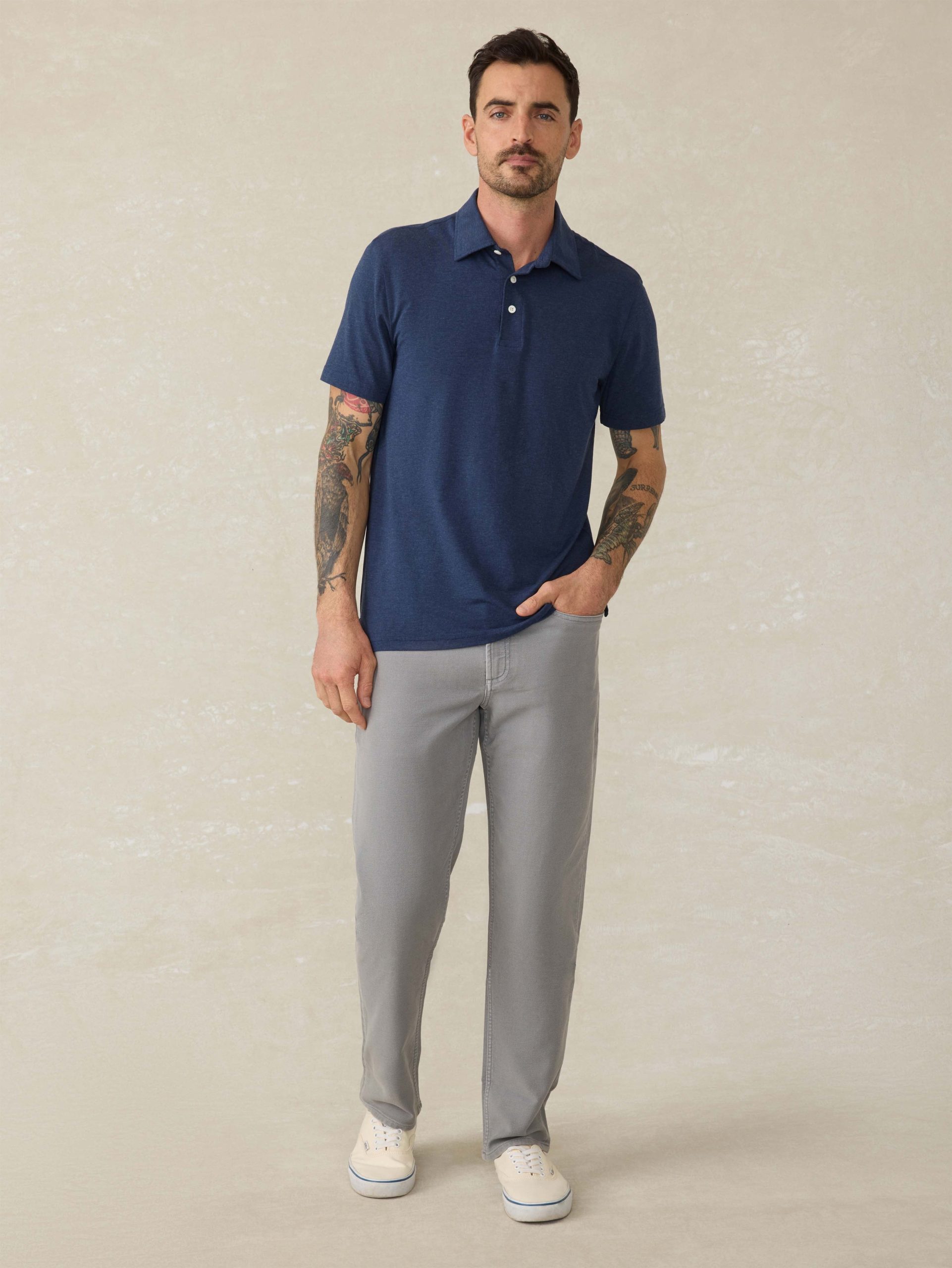 Stretch Terry 5-Pocket Pant - Iron - Image 2