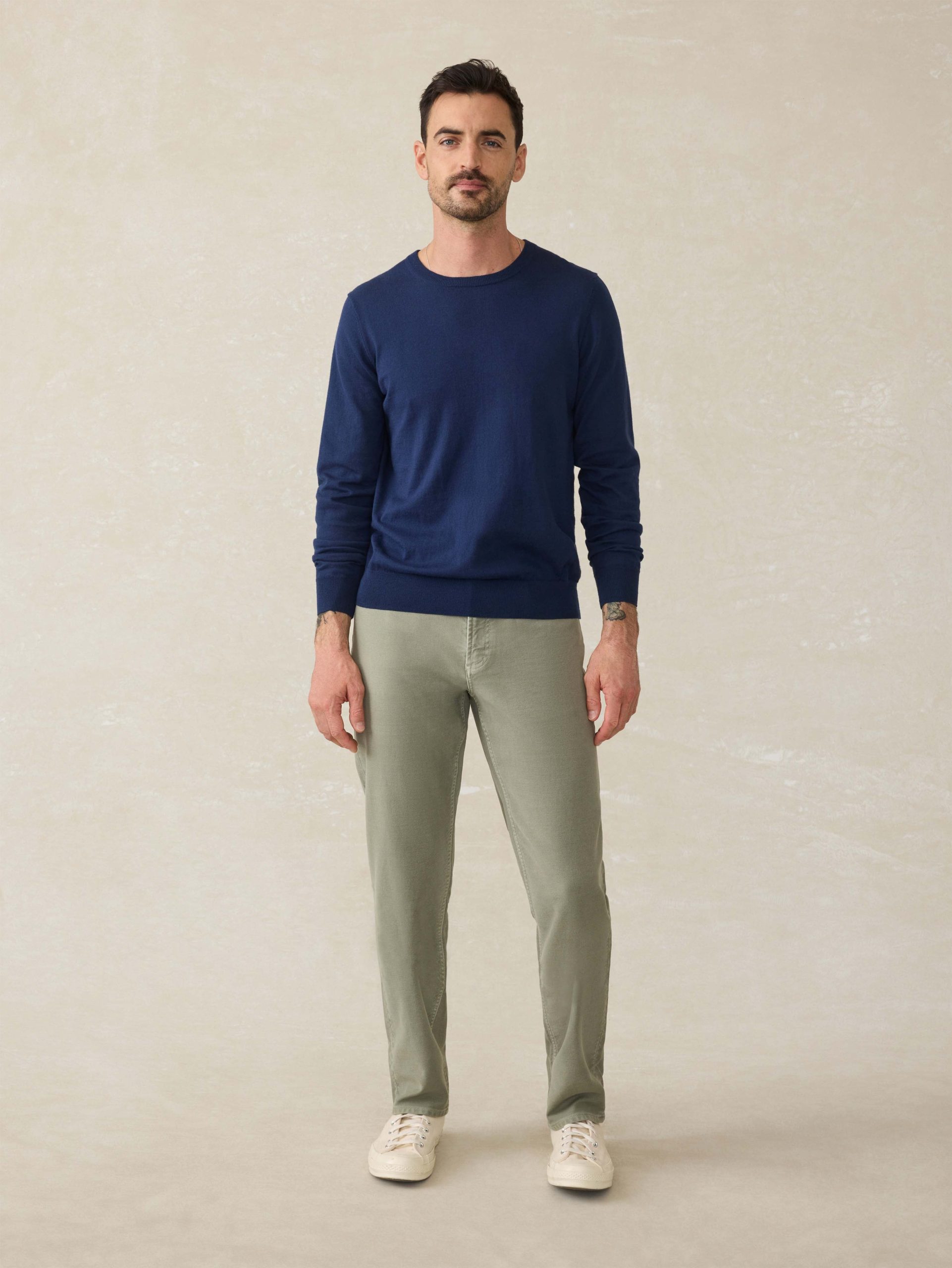 Stretch Terry 5-Pocket Pant - Faded Olive - Image 2