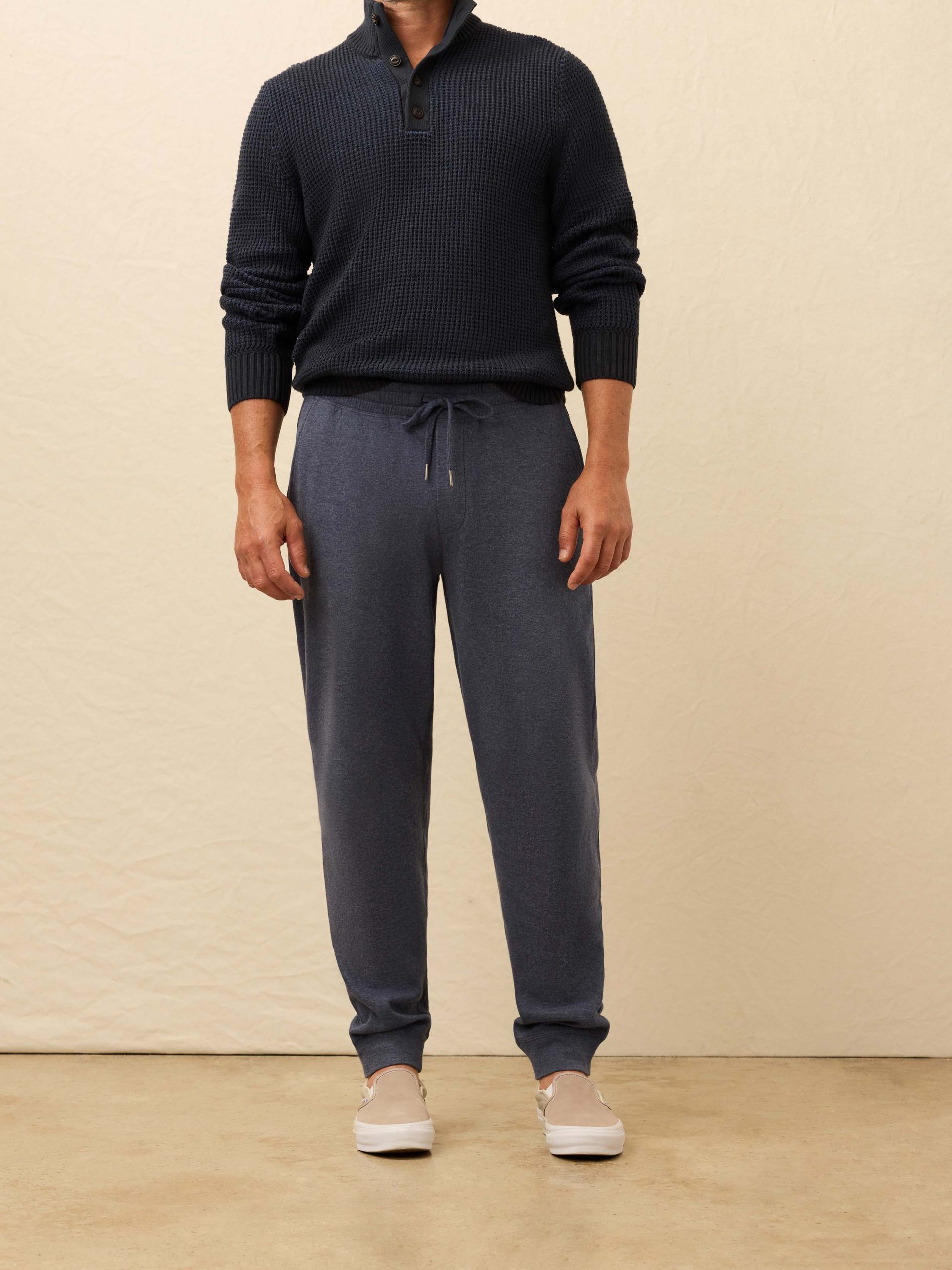 Aspen Lounge Cashmere Sweatpant - Night Ocean Melange - Image 2