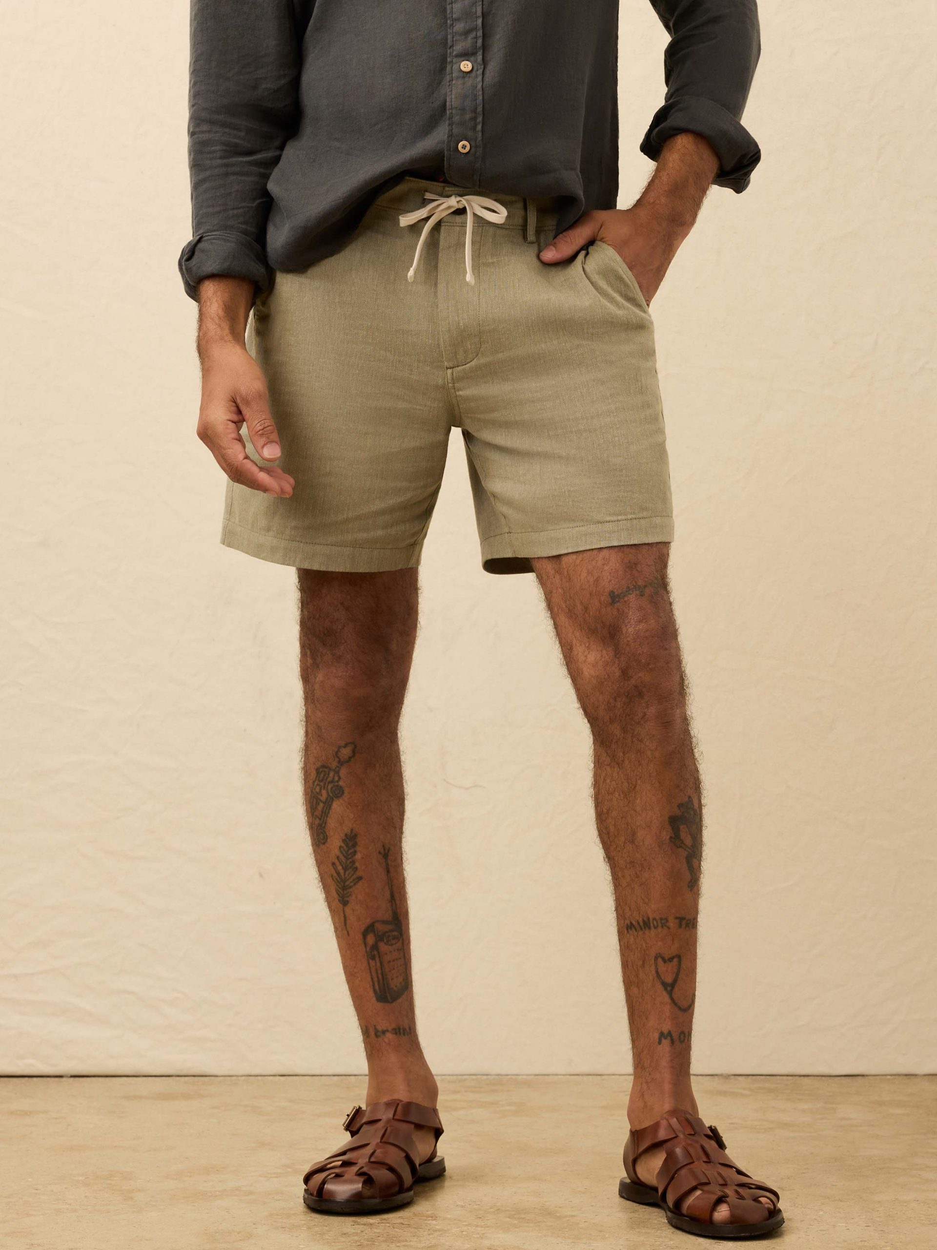 Movement? Linen Drawstring Short - Sage Cliff - Image 2
