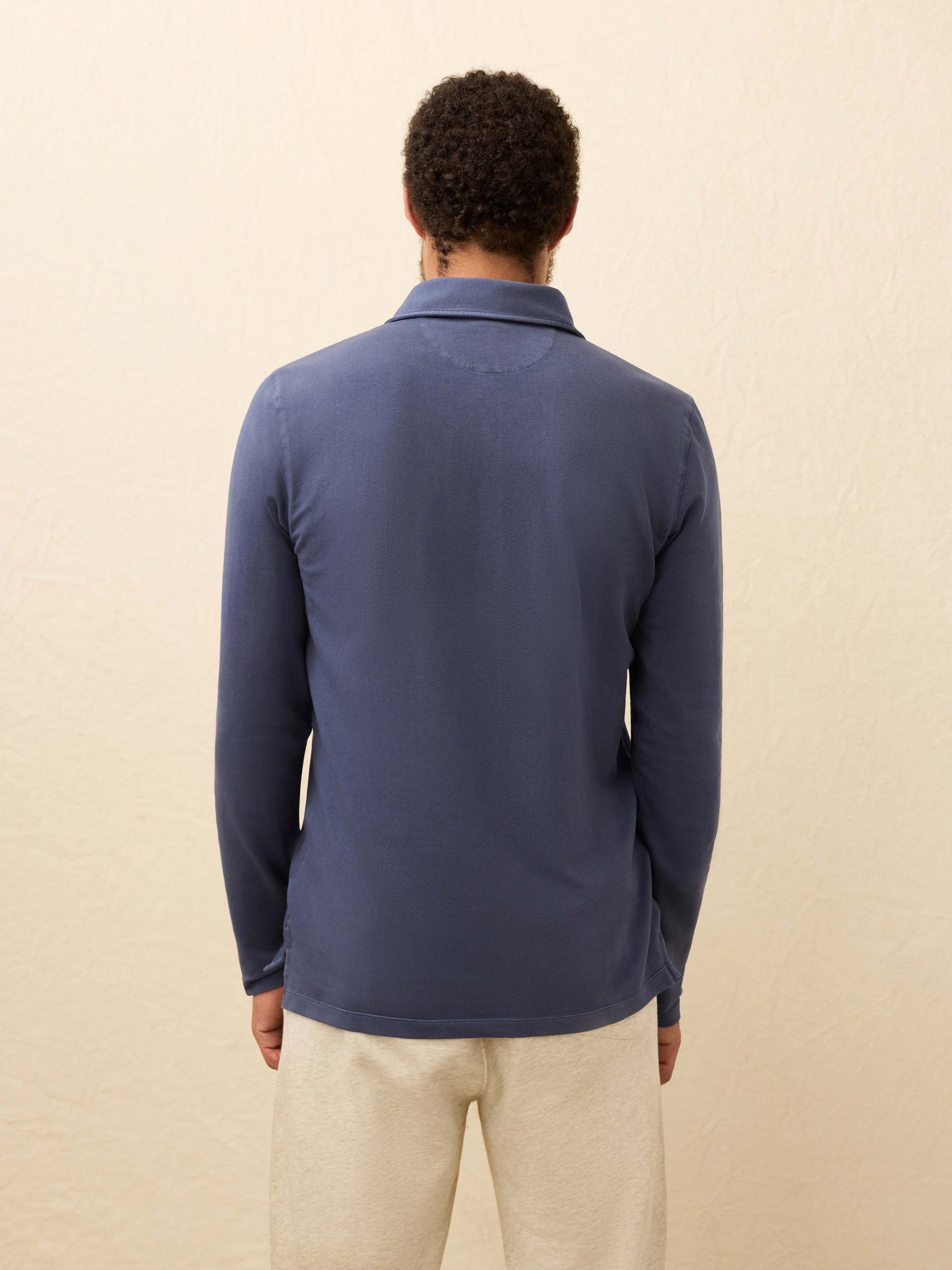 Long-Sleeve Field Knit Polo - Blue Nights - Image 6
