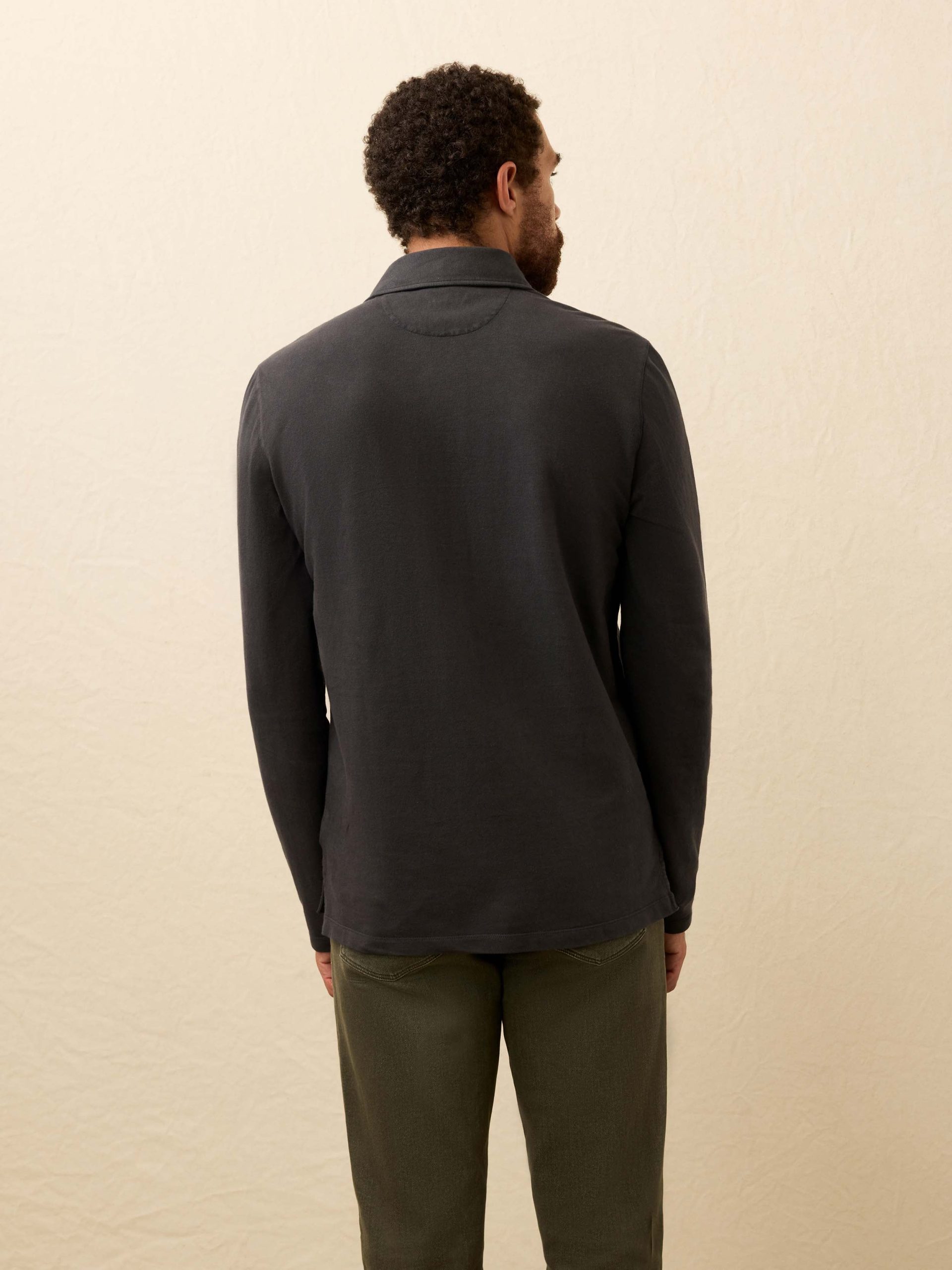 Long-Sleeve Field Knit Polo - Washed Charcoal - Image 5